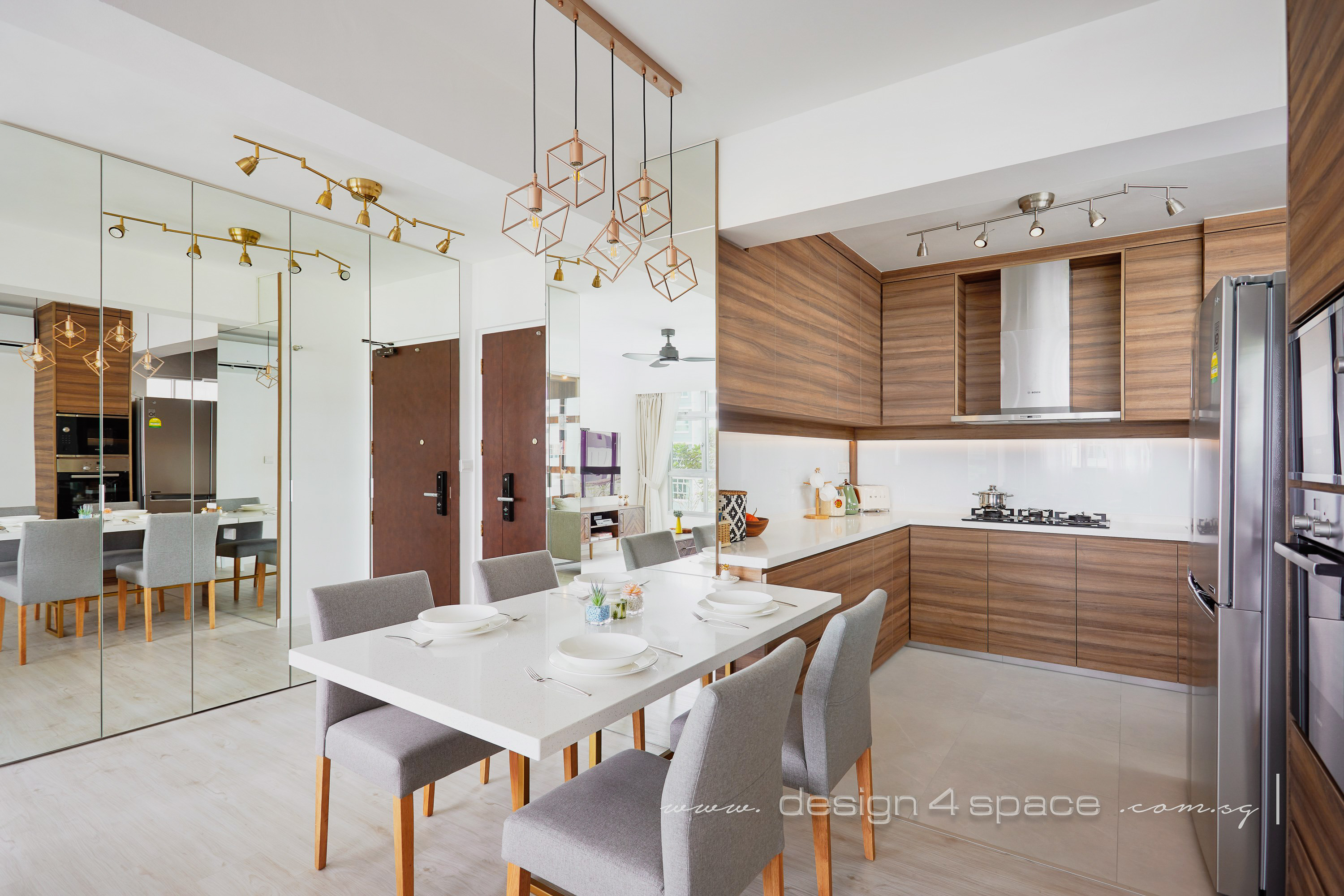 Contemporary, Modern Design - Dining Room - HDB 4 Room - Design by Design 4 Space Pte Ltd