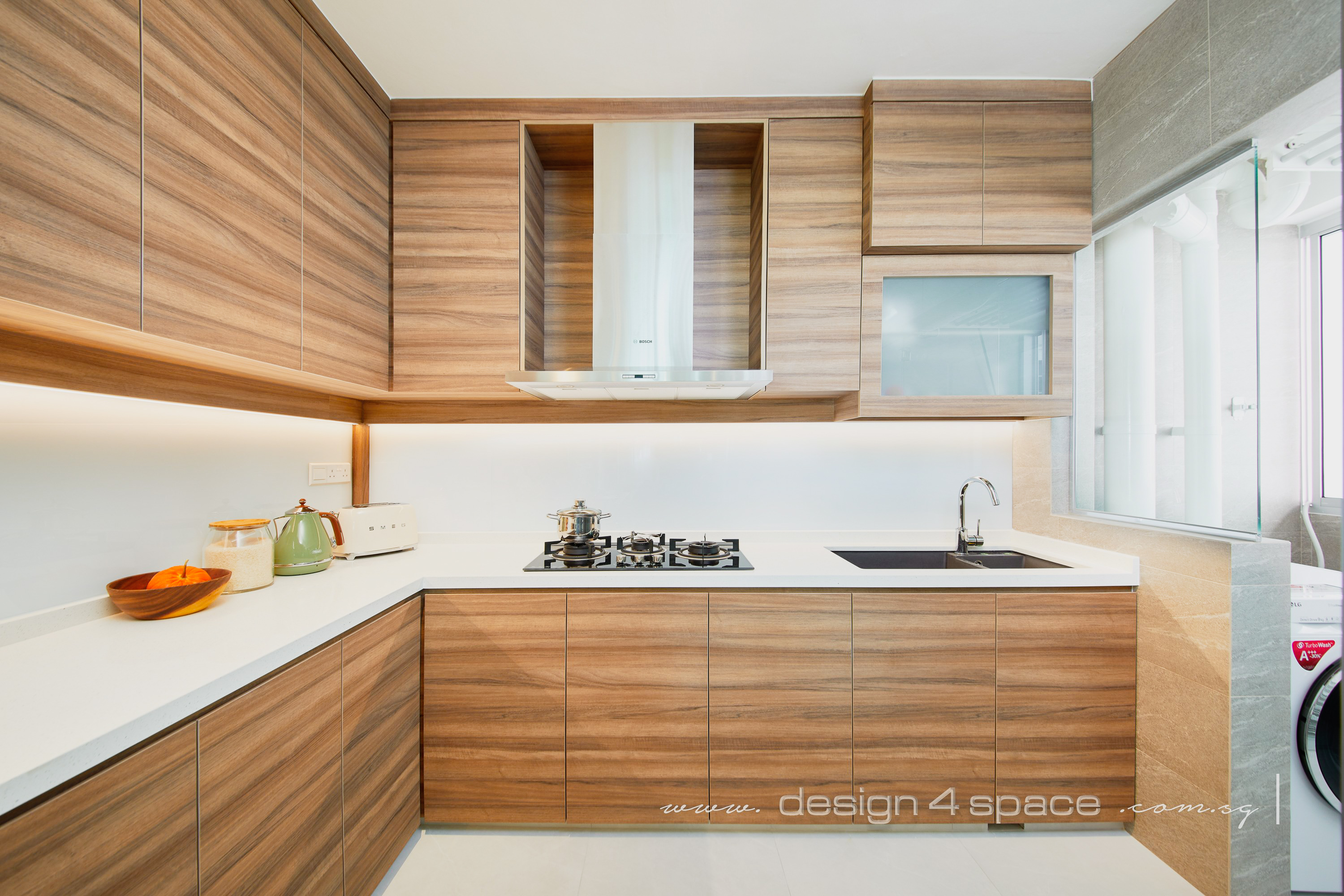 Contemporary, Modern Design - Kitchen - HDB 4 Room - Design by Design 4 Space Pte Ltd