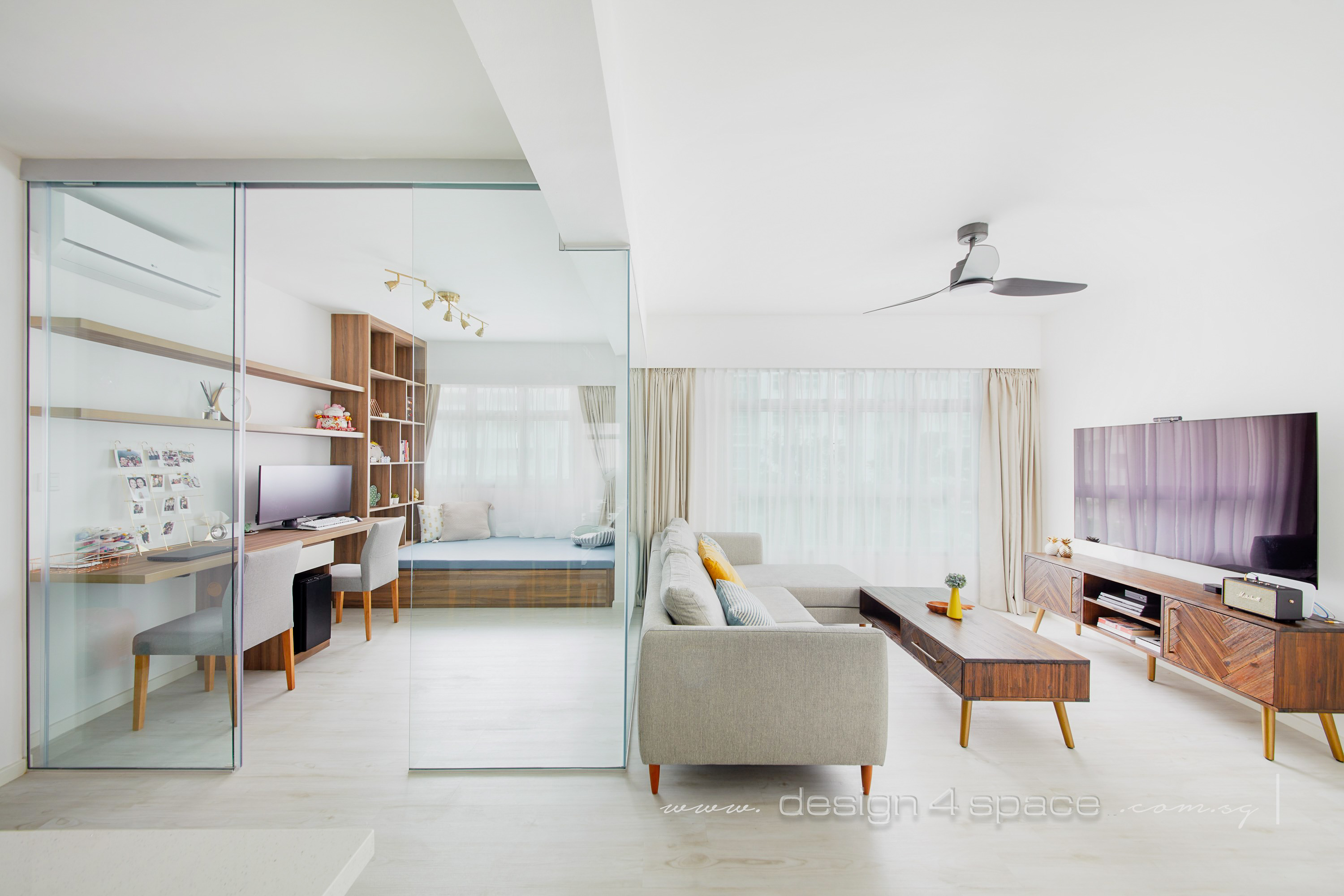 Contemporary, Modern Design - Living Room - HDB 4 Room - Design by Design 4 Space Pte Ltd