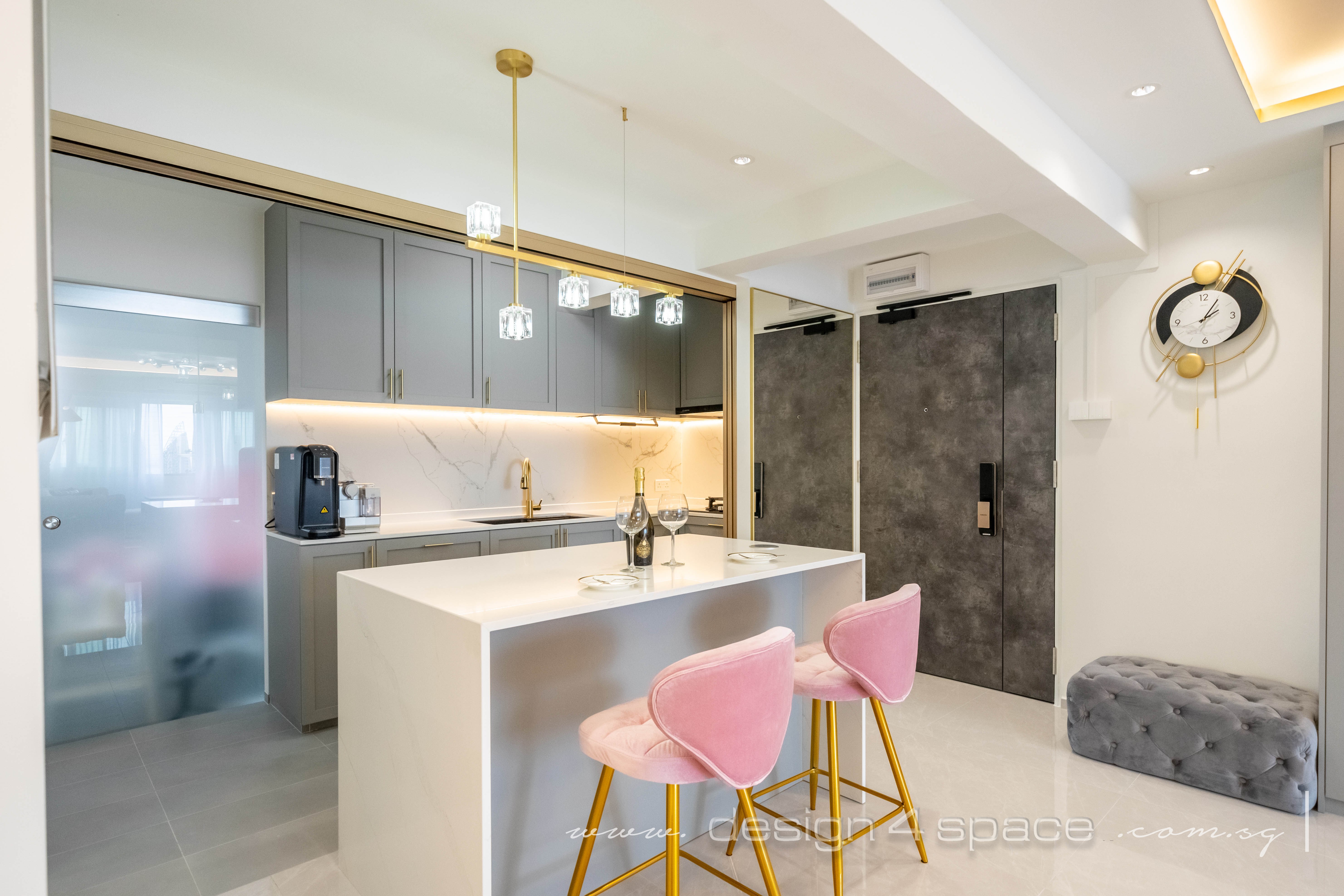 Modern Design - Kitchen - HDB 4 Room - Design by Design 4 Space Pte Ltd