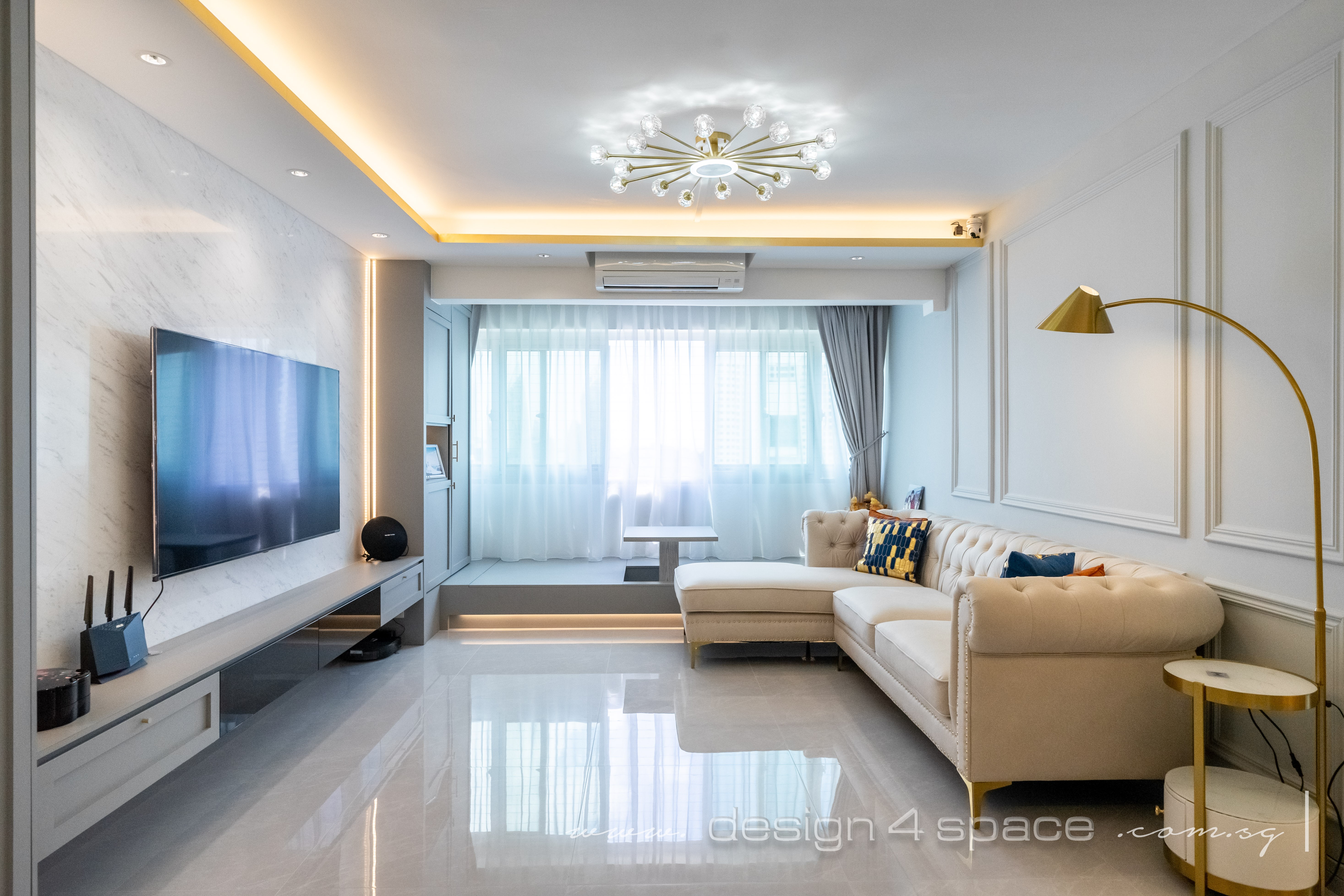 Modern Design - Living Room - HDB 4 Room - Design by Design 4 Space Pte Ltd