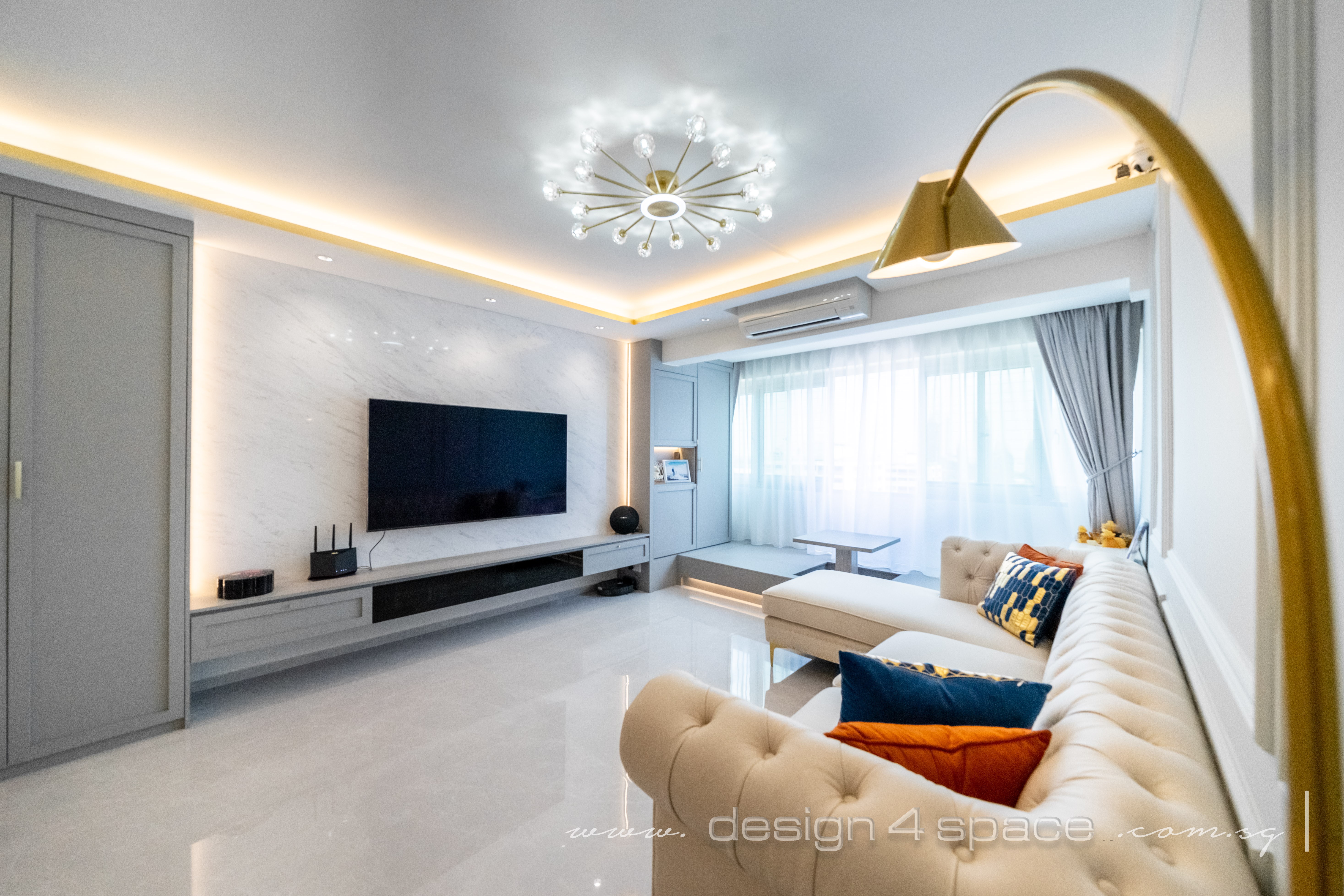 Modern Design - Living Room - HDB 4 Room - Design by Design 4 Space Pte Ltd