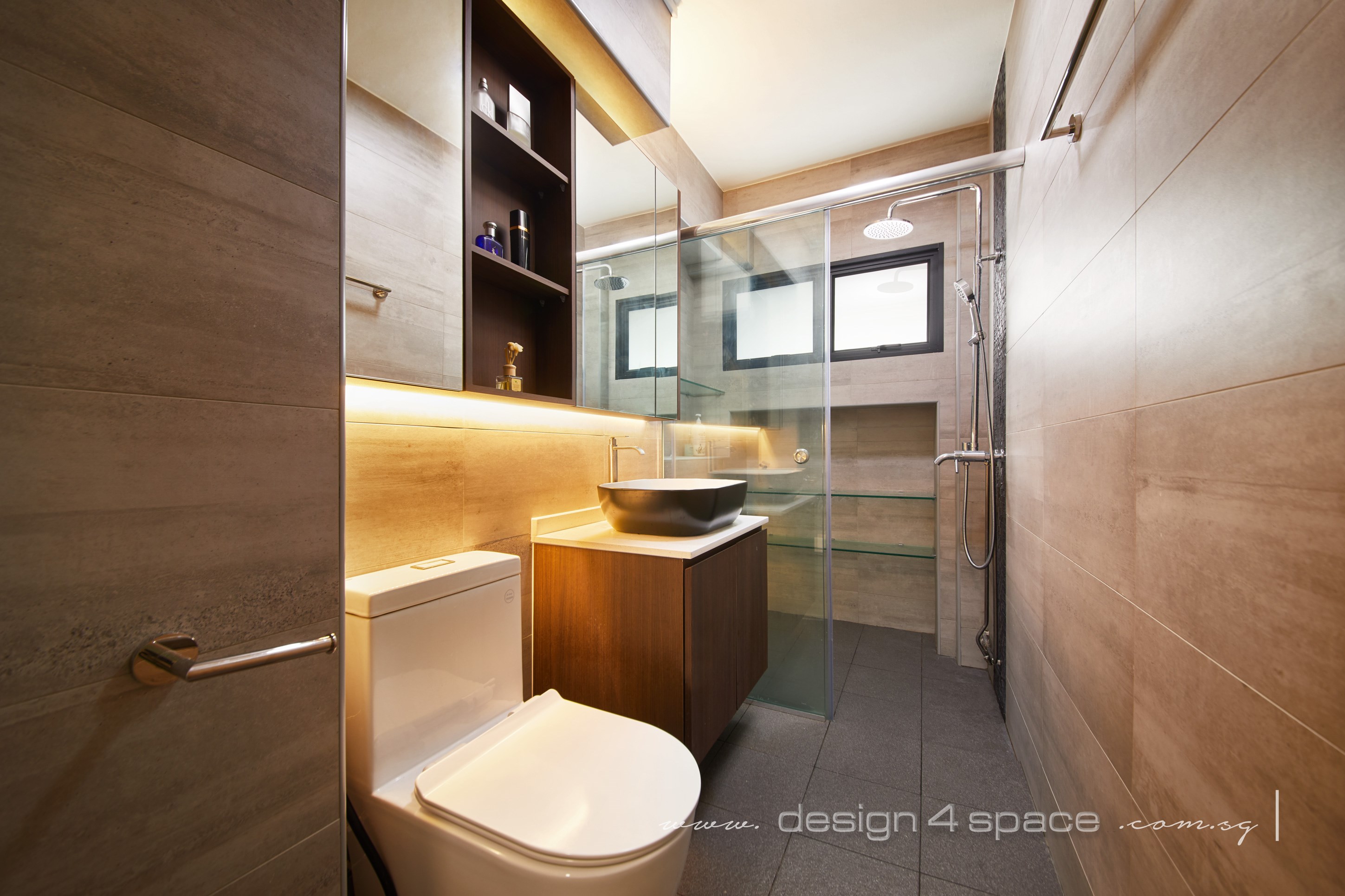 Modern Design - Bathroom - HDB 4 Room - Design by Design 4 Space Pte Ltd