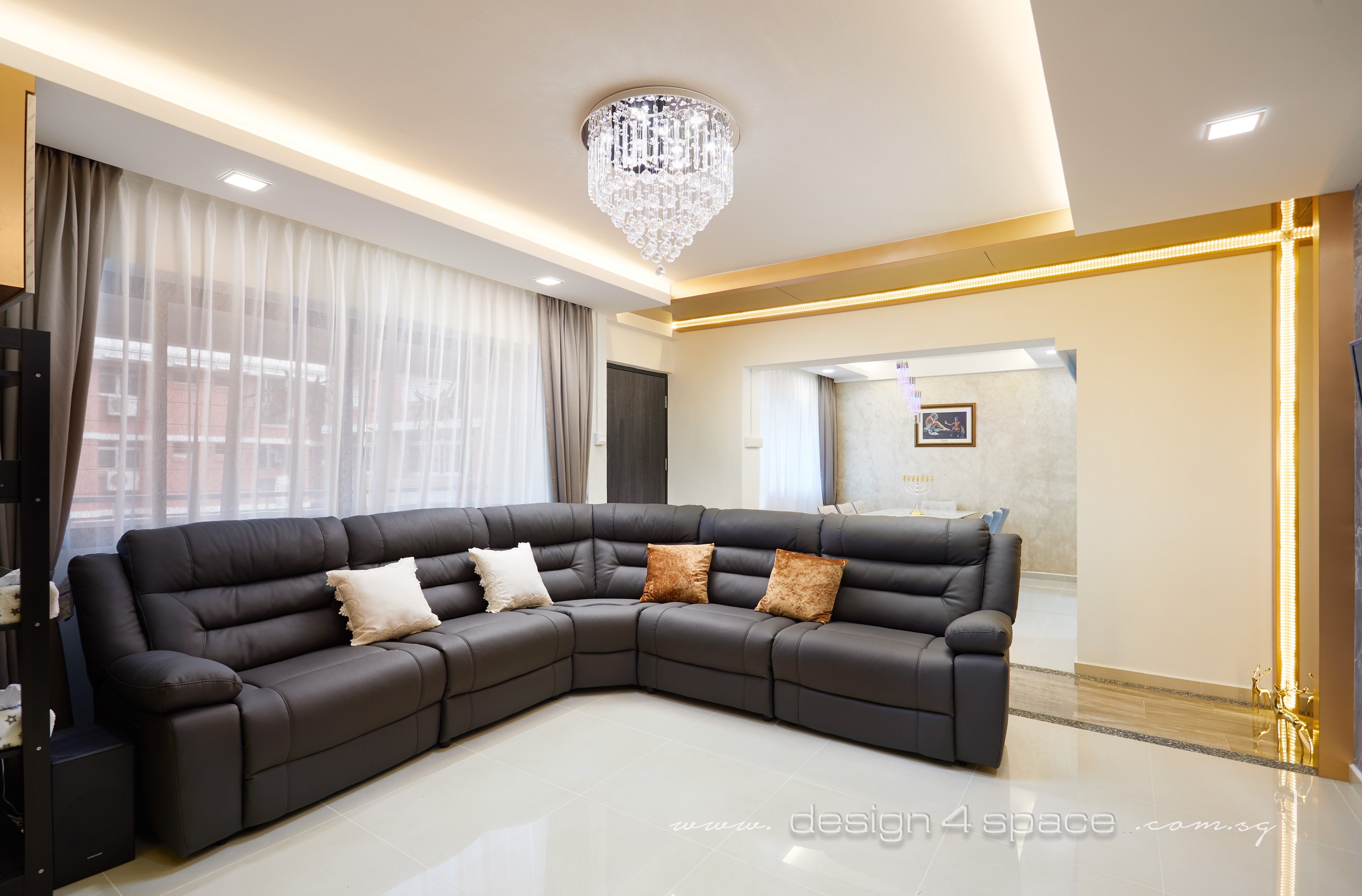 Modern Design - Living Room - HDB 4 Room - Design by Design 4 Space Pte Ltd