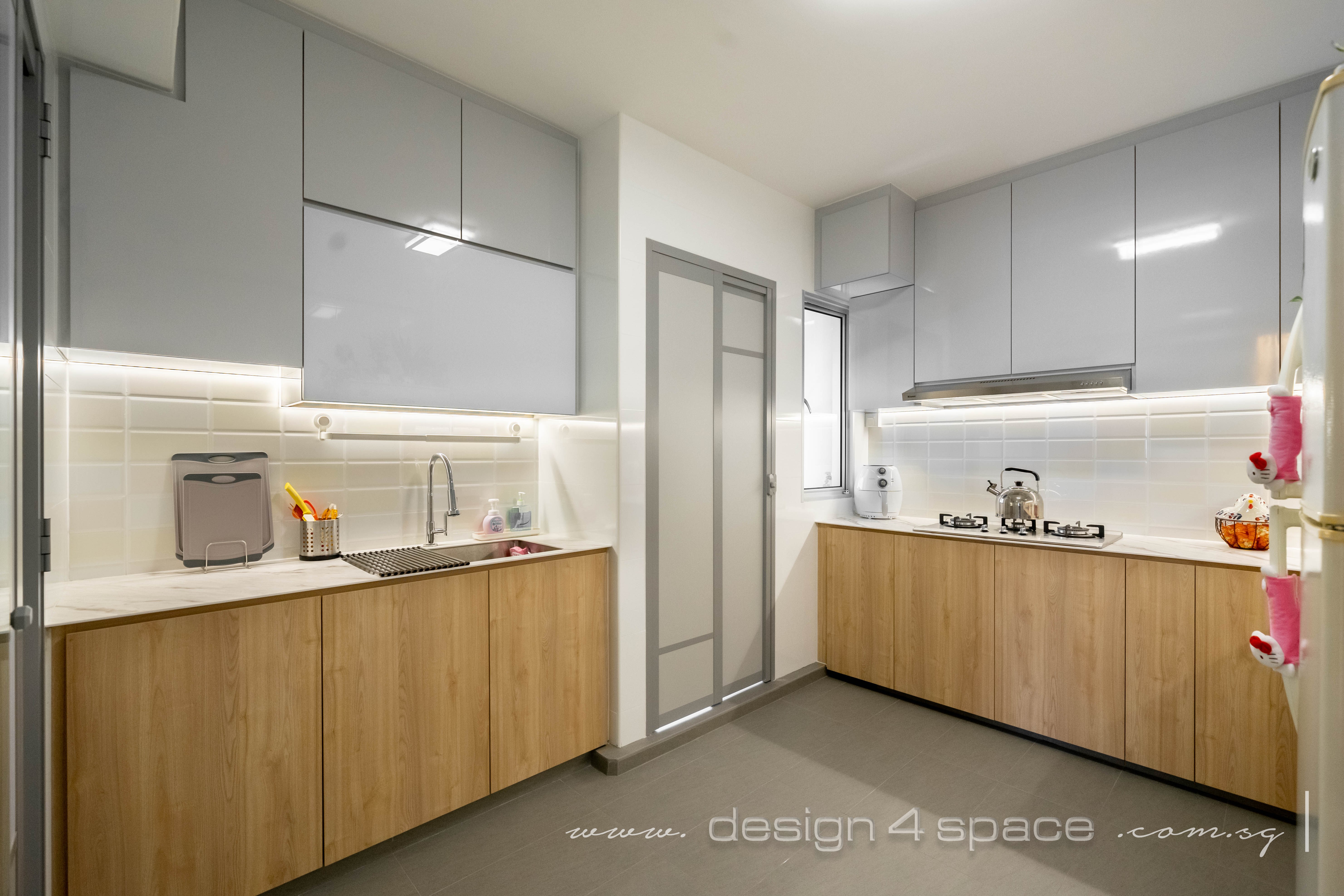 Minimalist Design - Kitchen - HDB 4 Room - Design by Design 4 Space Pte Ltd