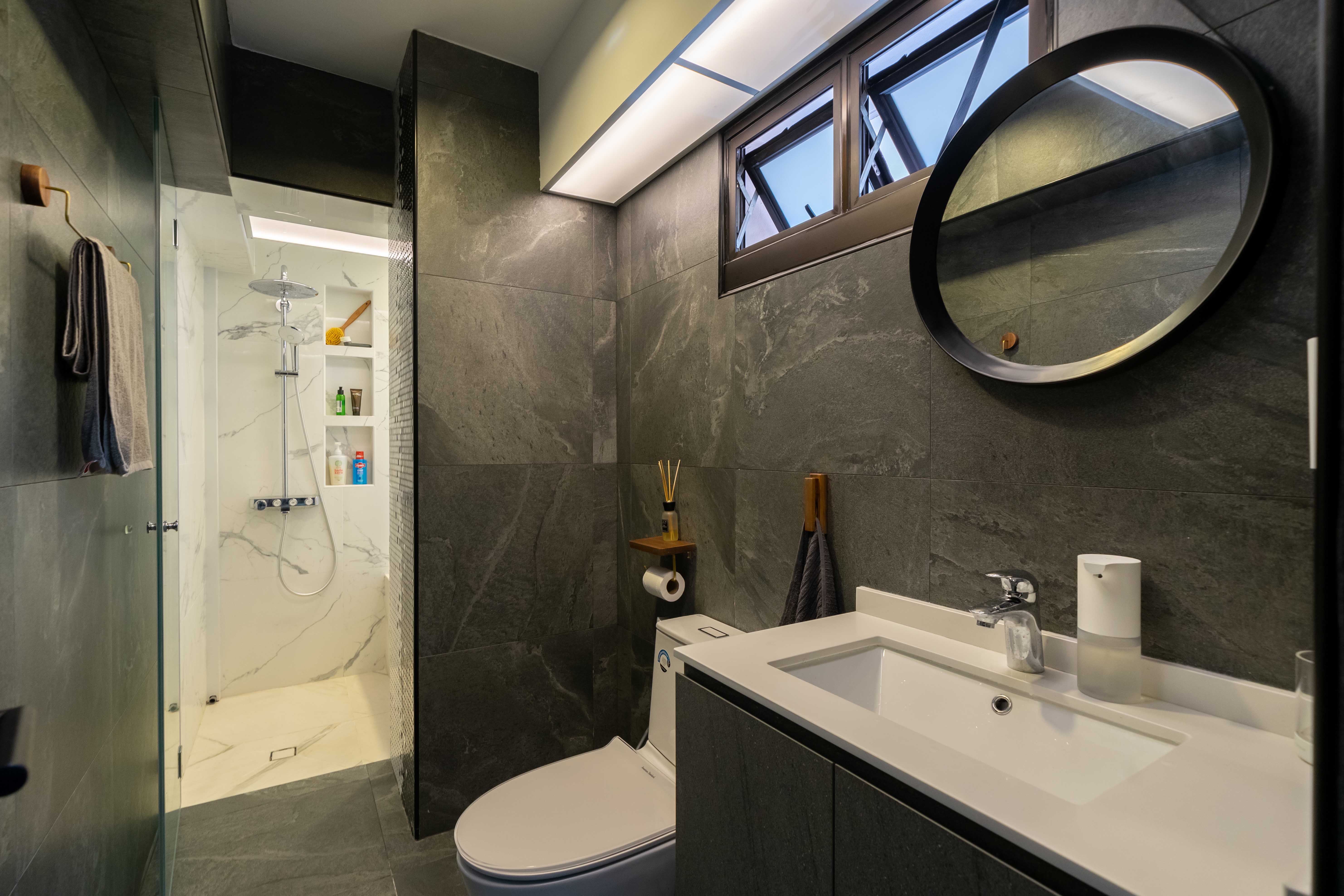 Industrial Design - Bathroom - HDB 4 Room - Design by Design 4 Space Pte Ltd