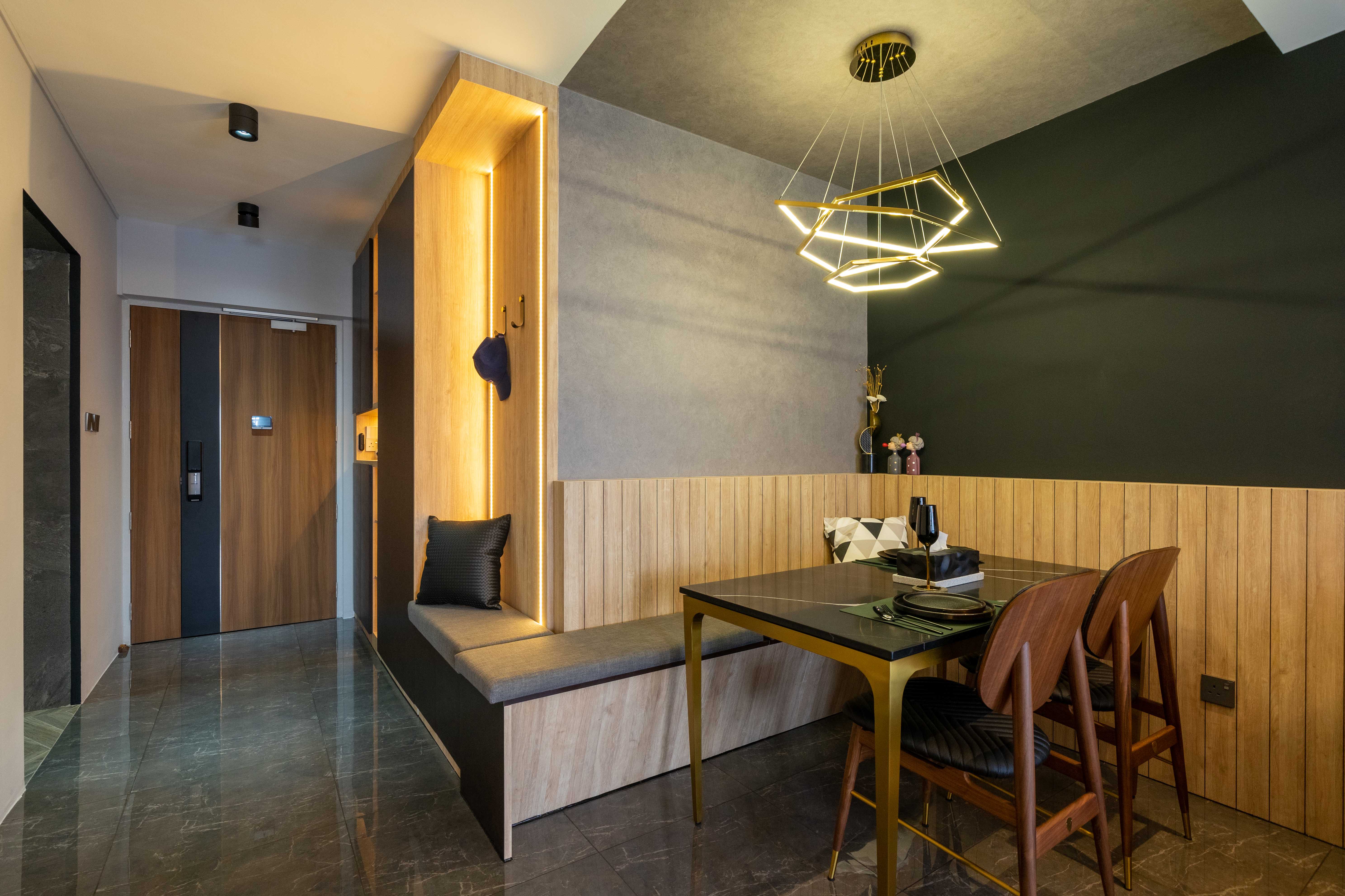Industrial Design - Dining Room - HDB 4 Room - Design by Design 4 Space Pte Ltd