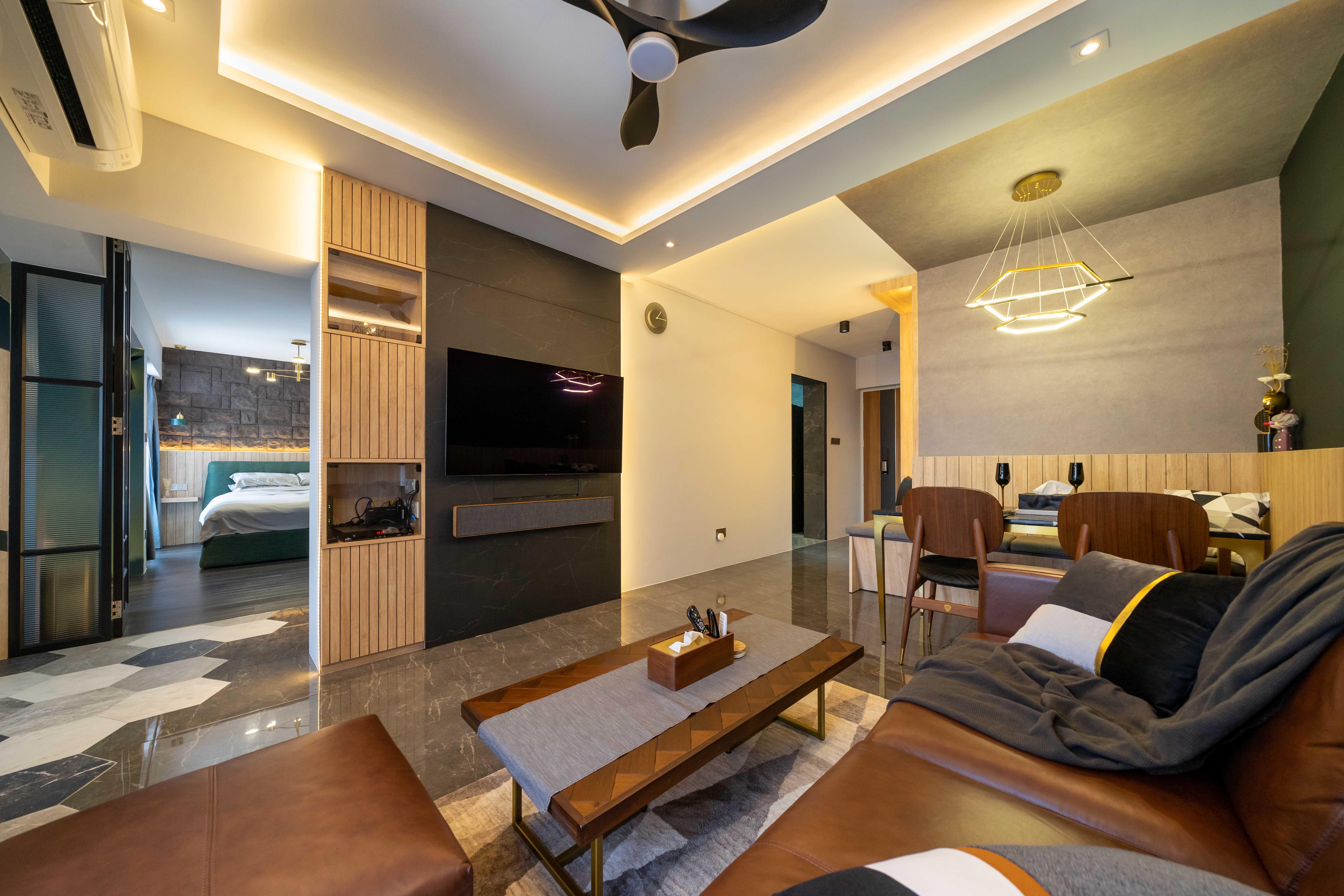 Industrial Design - Living Room - HDB 4 Room - Design by Design 4 Space Pte Ltd