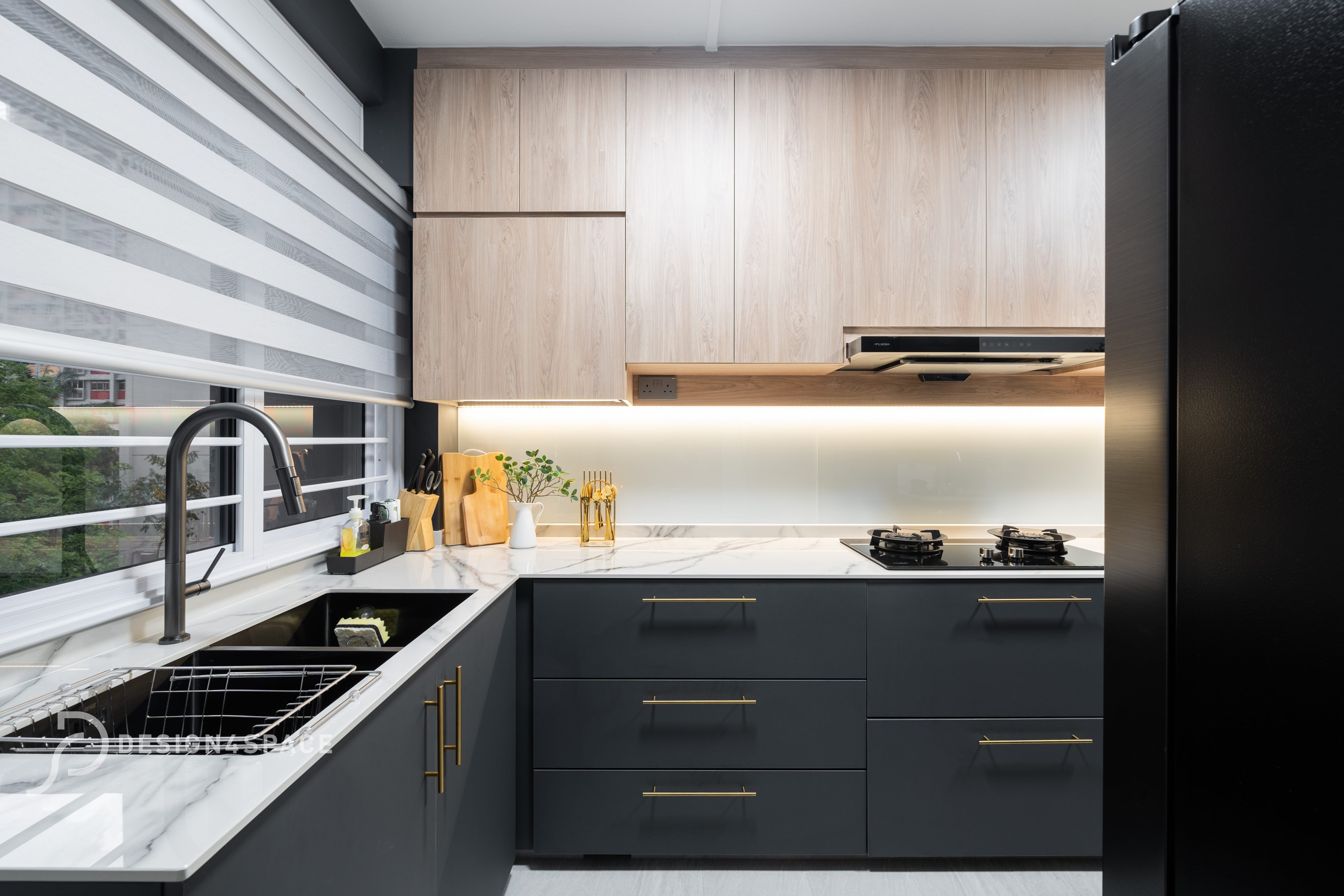 Contemporary, Modern Design - Kitchen - HDB 4 Room - Design by Design 4 Space Pte Ltd