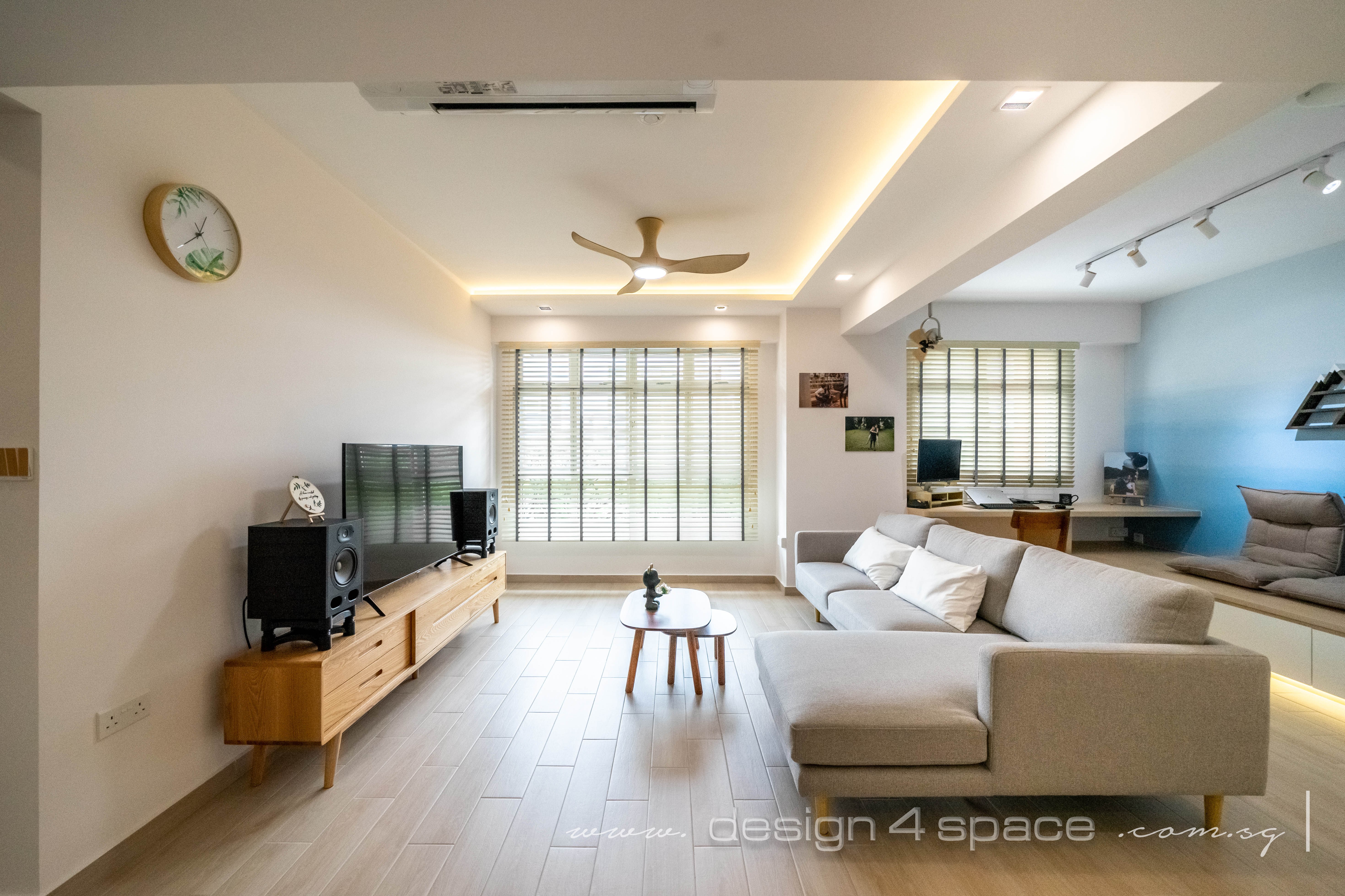 Contemporary, Scandinavian Design - Living Room - HDB 4 Room - Design by Design 4 Space Pte Ltd