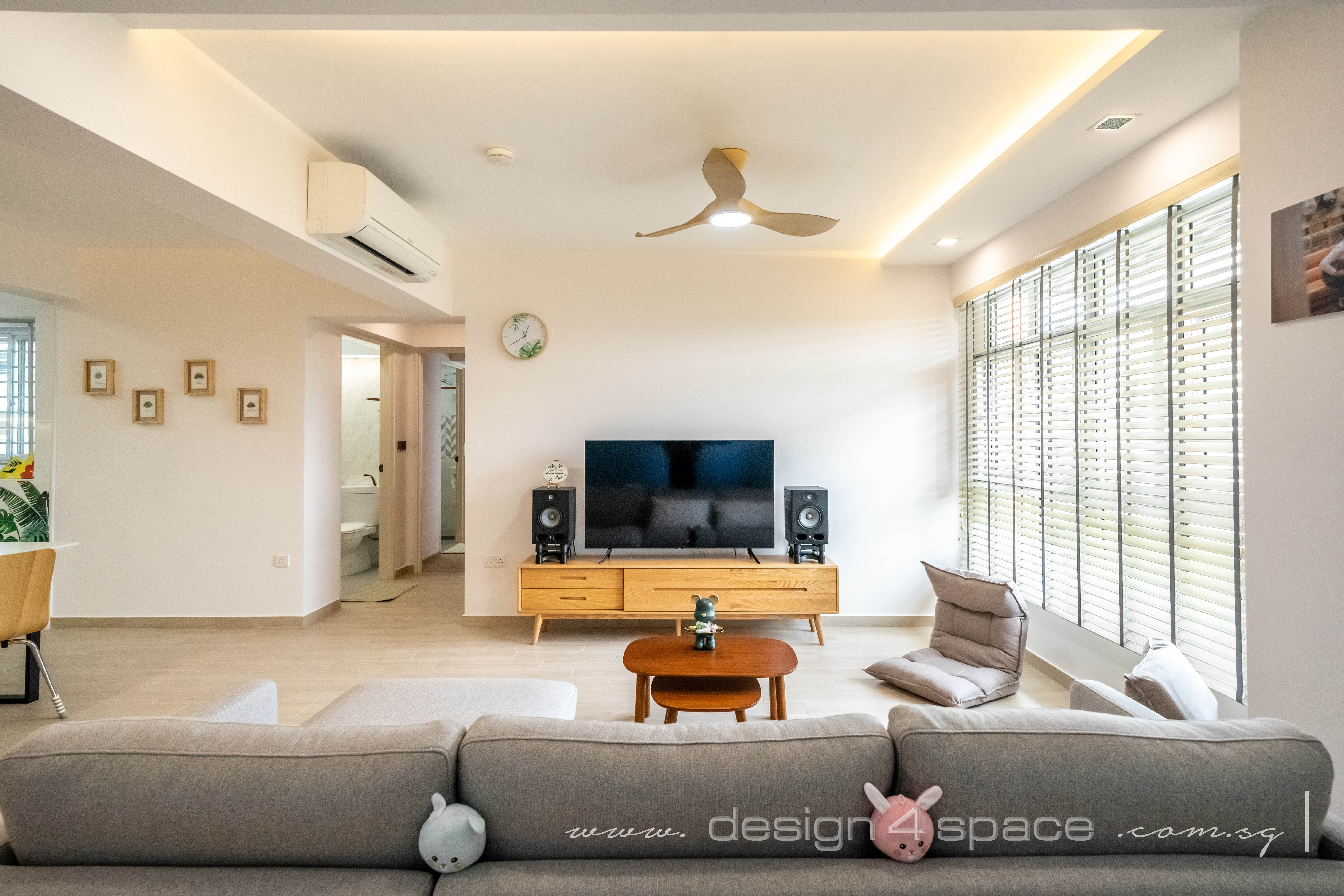 Contemporary, Scandinavian Design - Living Room - HDB 4 Room - Design by Design 4 Space Pte Ltd