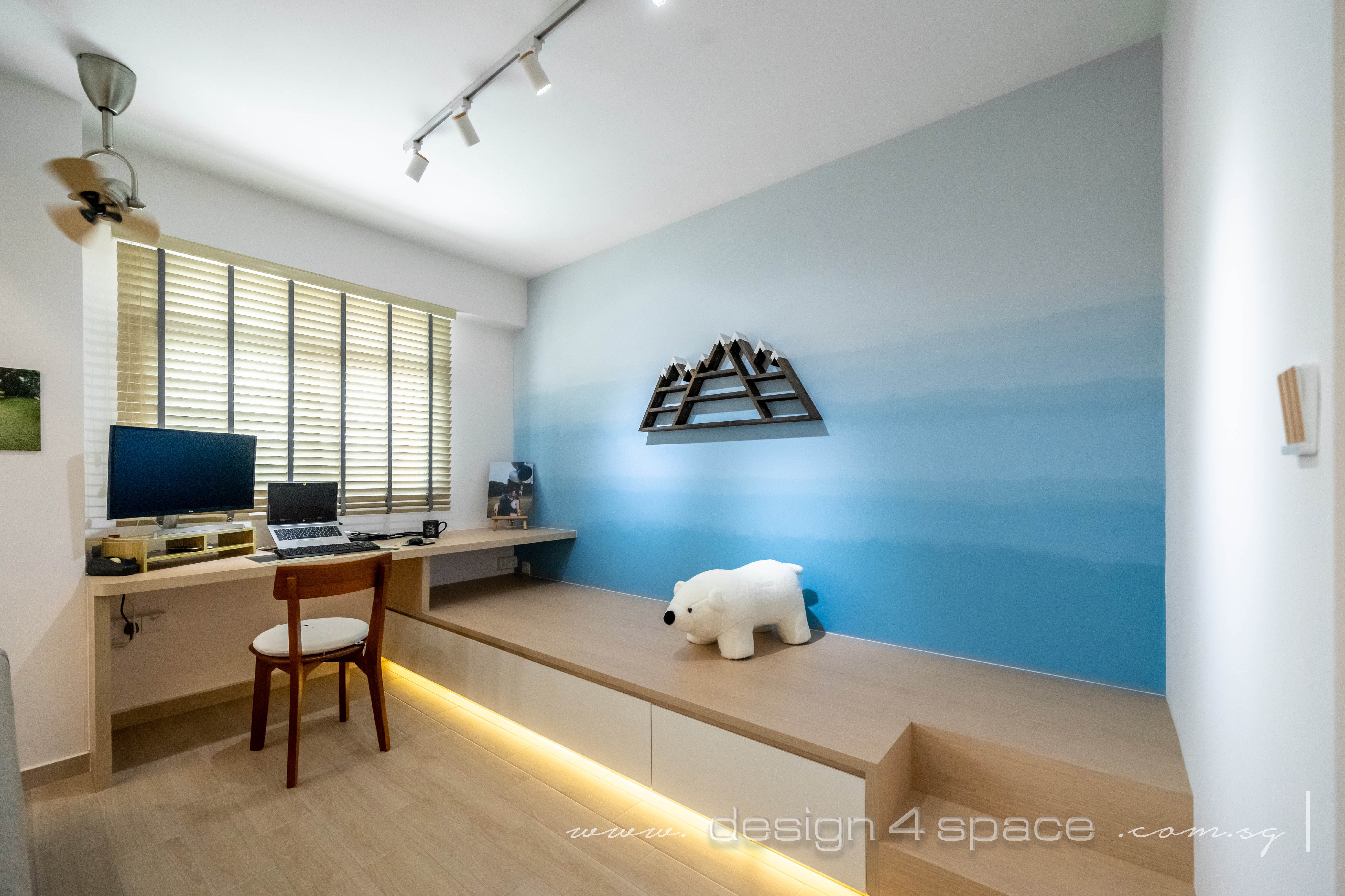 Contemporary, Scandinavian Design - Study Room - HDB 4 Room - Design by Design 4 Space Pte Ltd