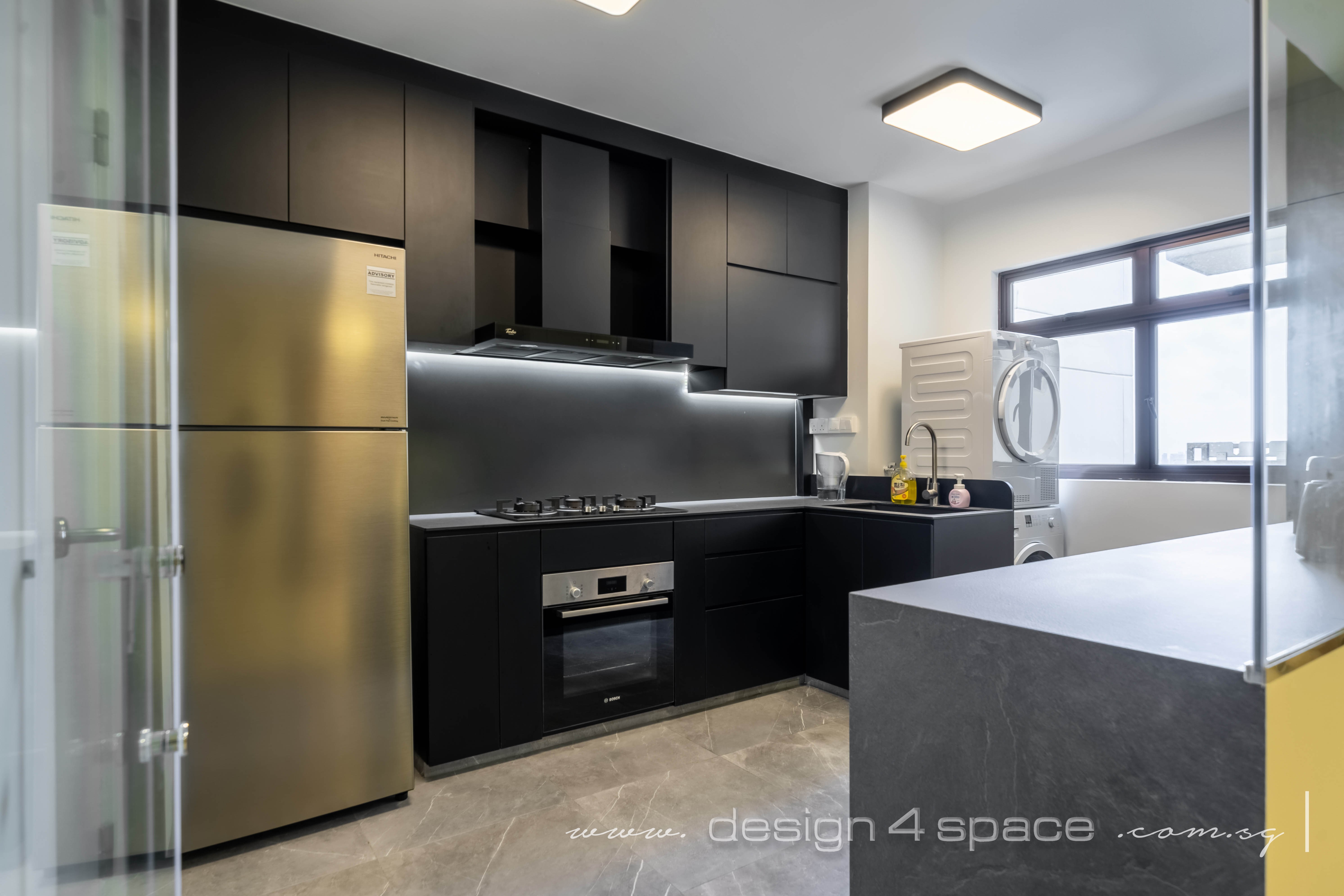 Minimalist Design - Kitchen - HDB 4 Room - Design by Design 4 Space Pte Ltd