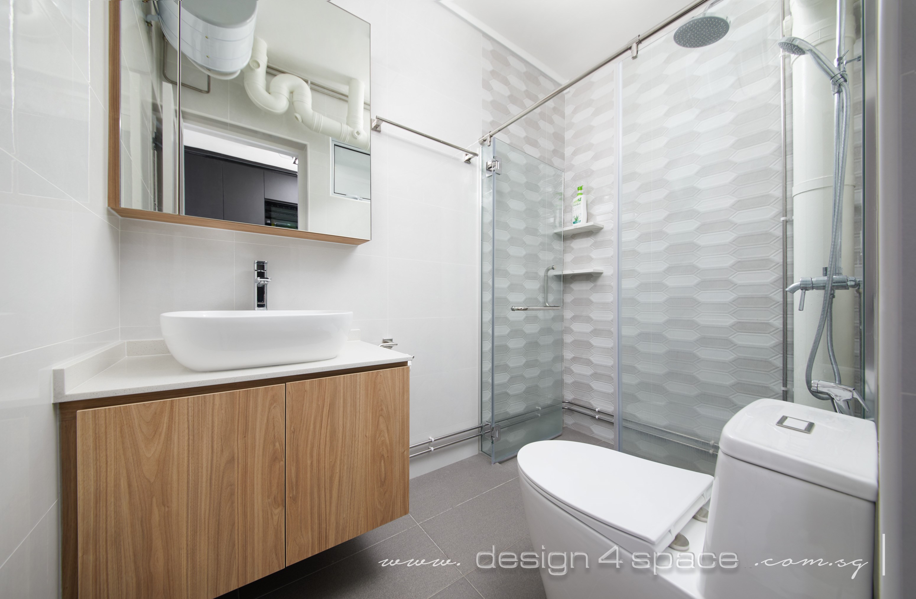 Contemporary, Modern Design - Bathroom - HDB 4 Room - Design by Design 4 Space Pte Ltd