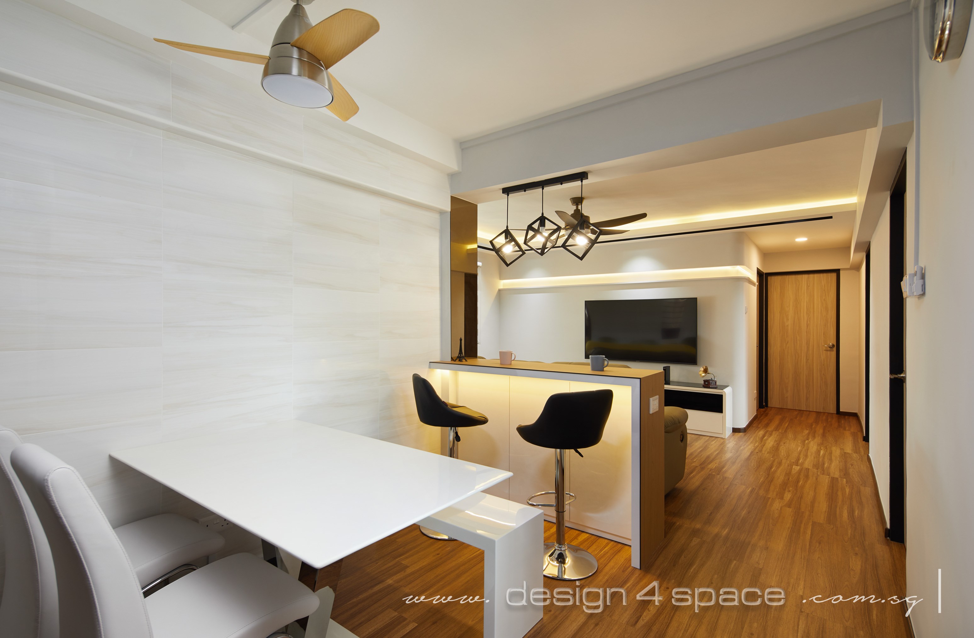 Contemporary, Modern Design - Dining Room - HDB 4 Room - Design by Design 4 Space Pte Ltd