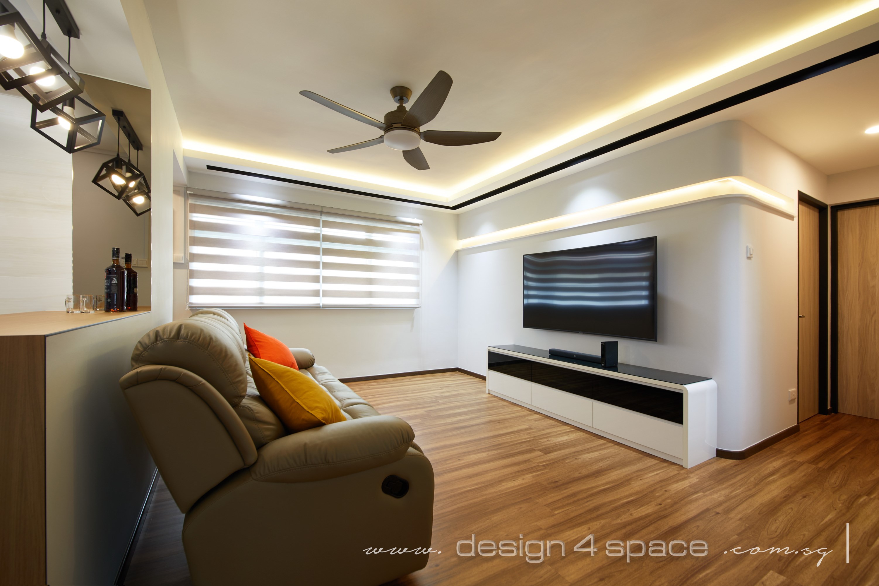 Contemporary, Modern Design - Living Room - HDB 4 Room - Design by Design 4 Space Pte Ltd