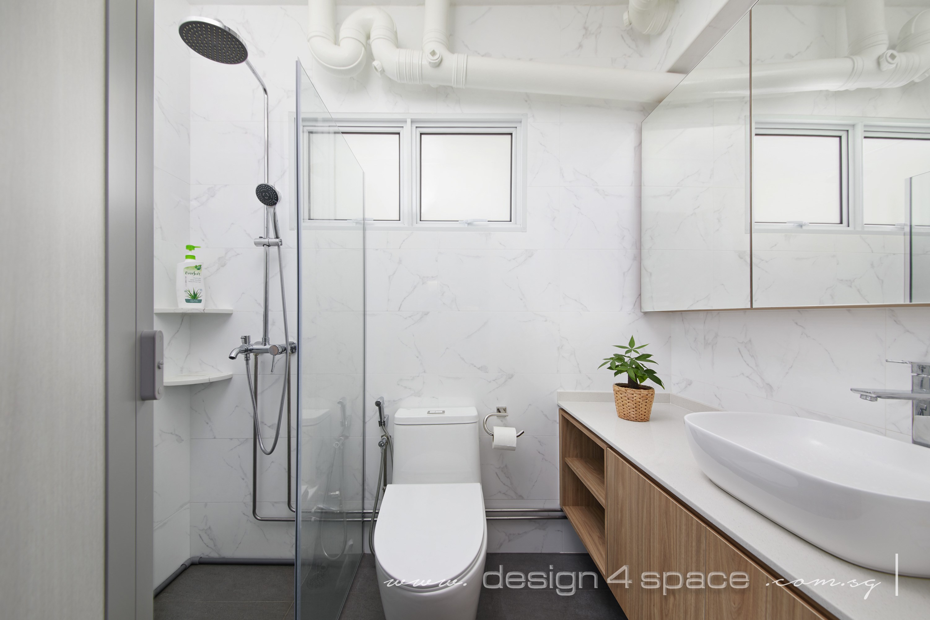 Contemporary, Modern Design - Bathroom - HDB 4 Room - Design by Design 4 Space Pte Ltd