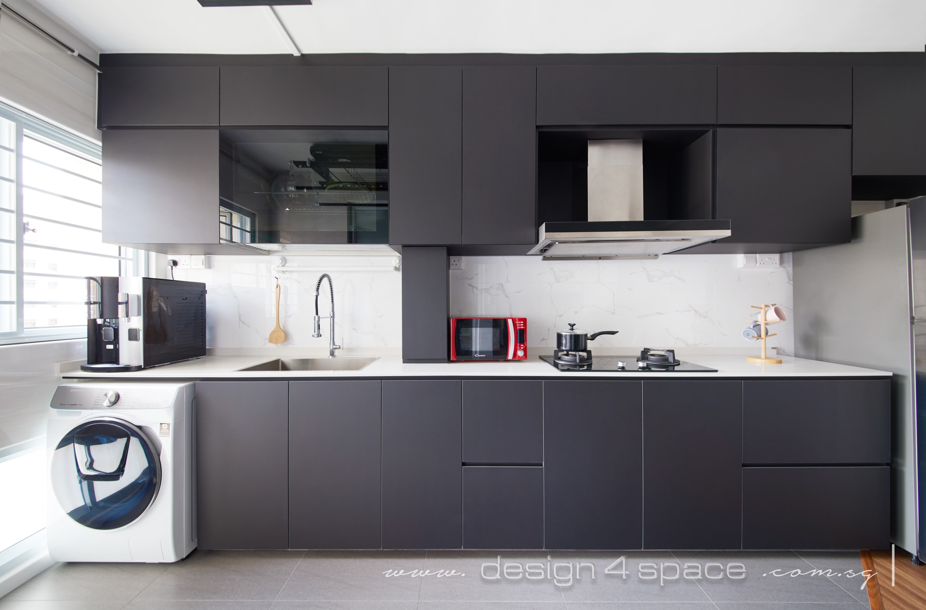 Contemporary, Modern Design - Kitchen - HDB 4 Room - Design by Design 4 Space Pte Ltd