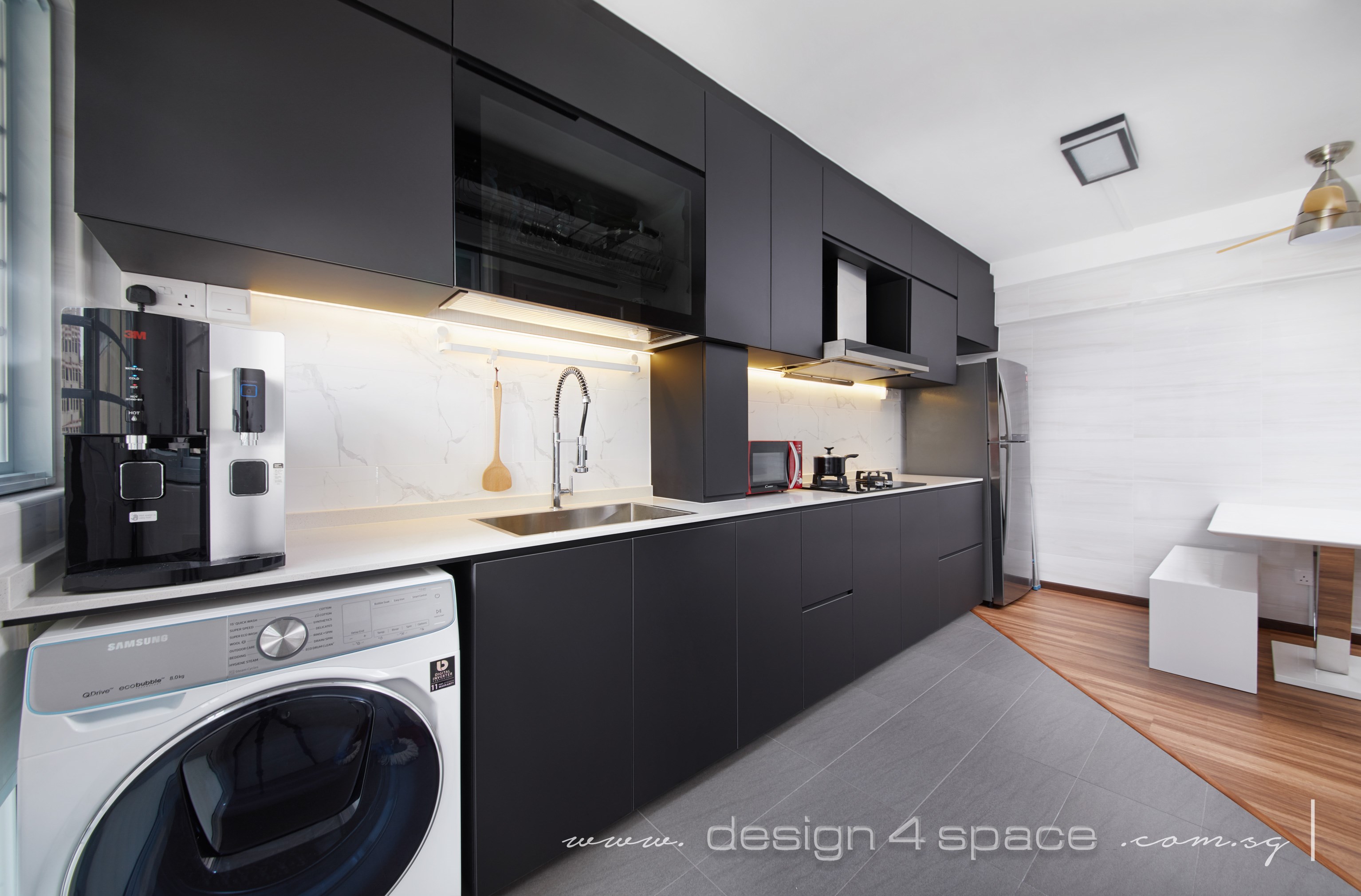 Contemporary, Modern Design - Kitchen - HDB 4 Room - Design by Design 4 Space Pte Ltd