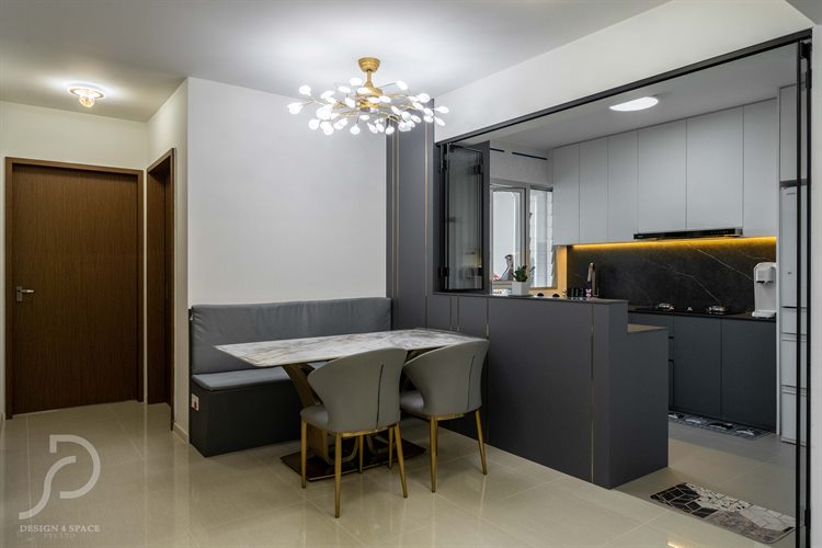 Contemporary, Modern Design - Kitchen - HDB 4 Room - Design by Design 4 Space Pte Ltd