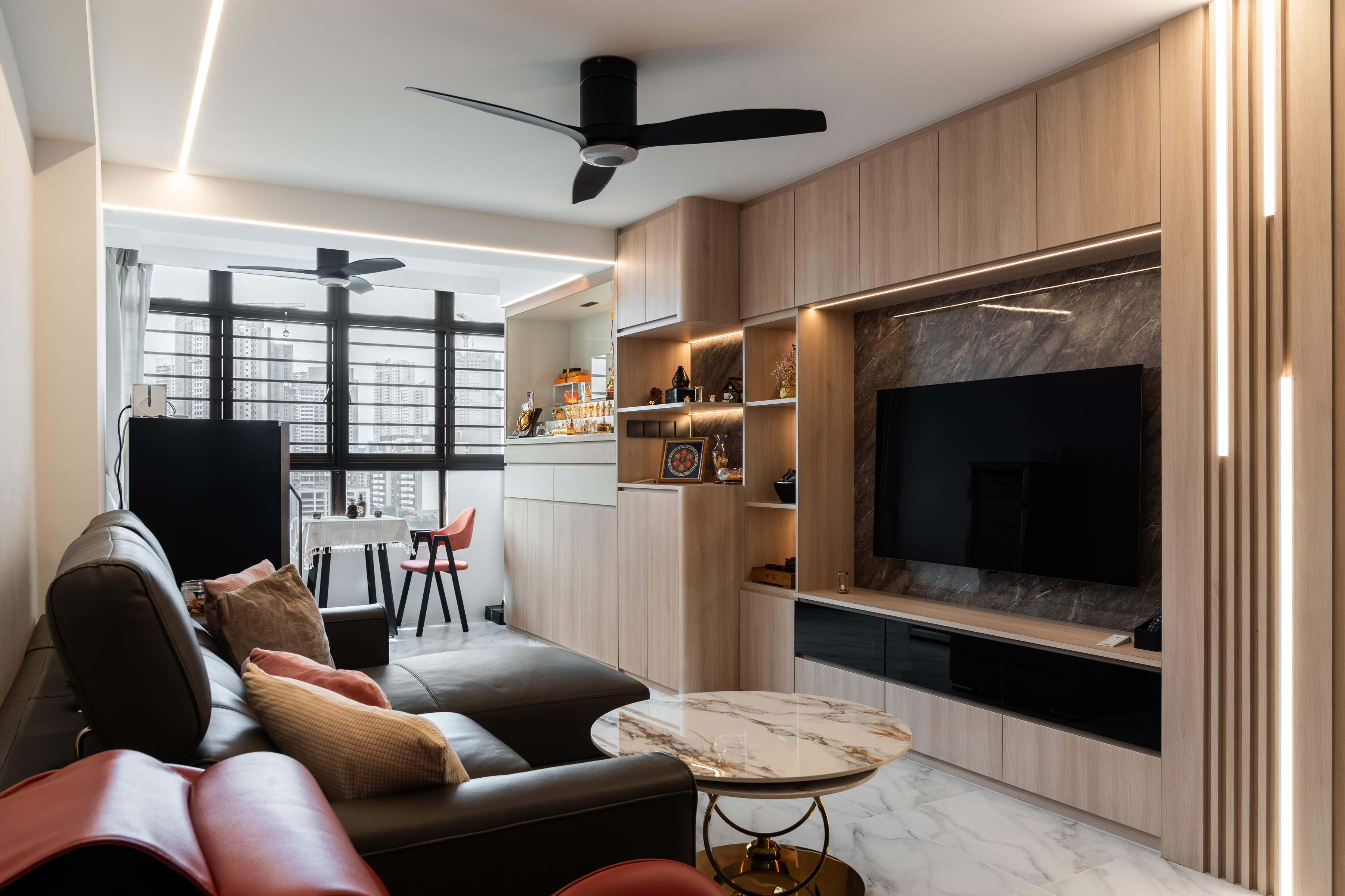 Contemporary, Modern Design - Living Room - HDB 4 Room - Design by Design 4 Space Pte Ltd