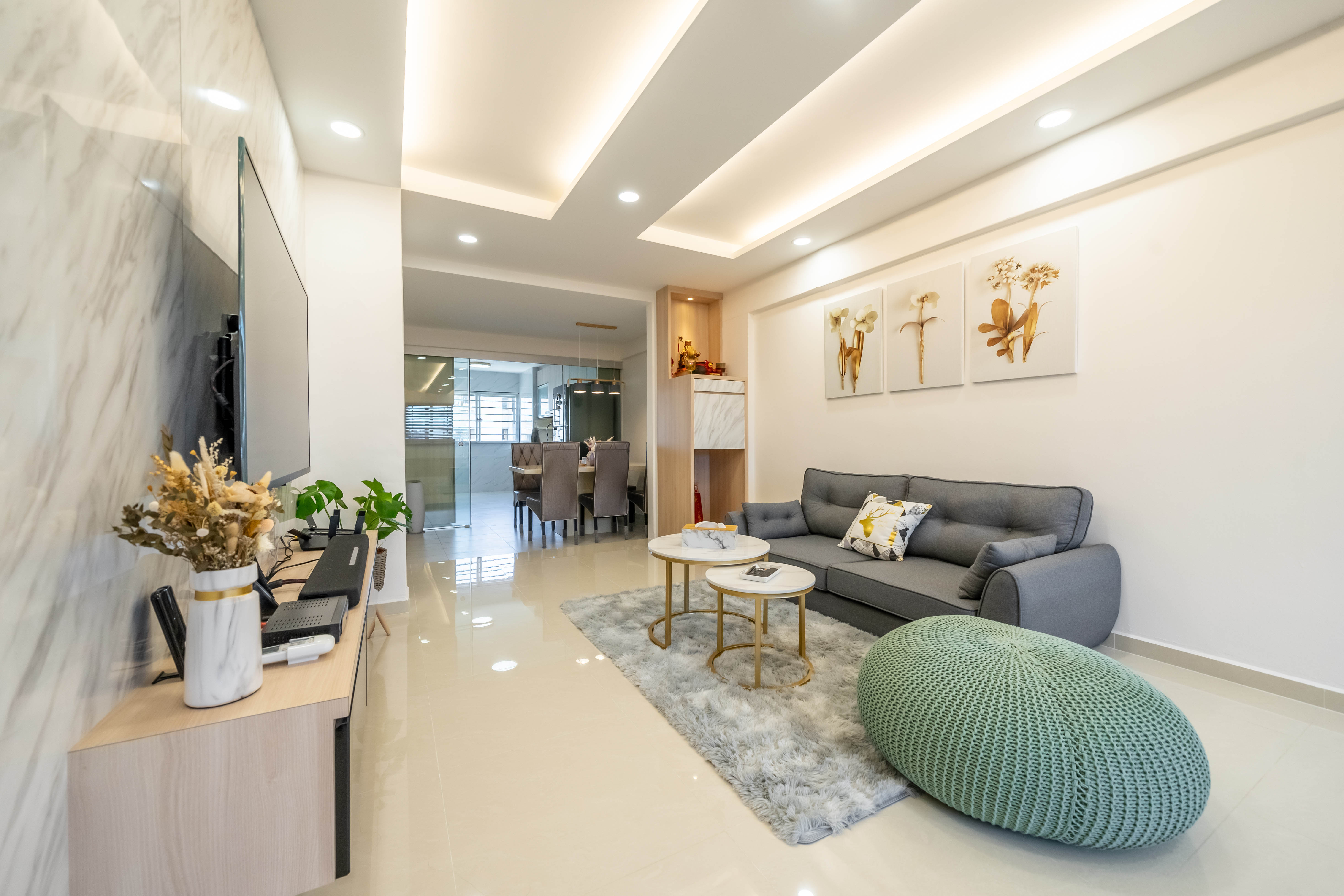 Contemporary, Modern Design - Living Room - HDB 4 Room - Design by Design 4 Space Pte Ltd