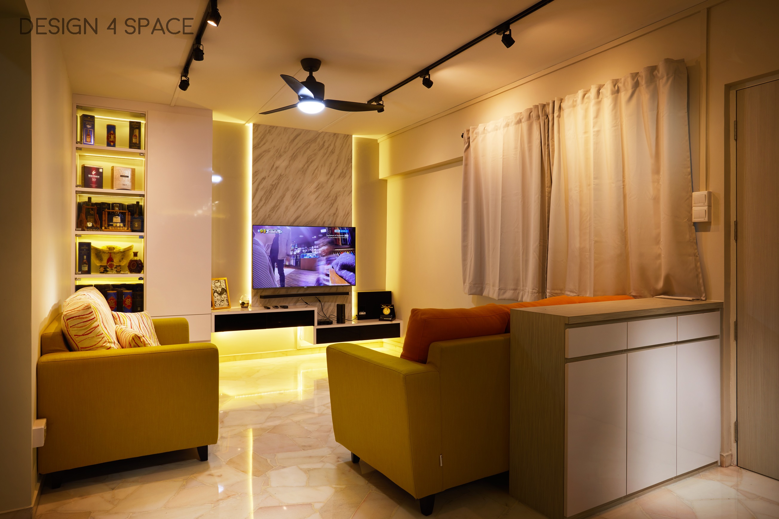 Contemporary, Modern Design - Living Room - HDB 4 Room - Design by Design 4 Space Pte Ltd