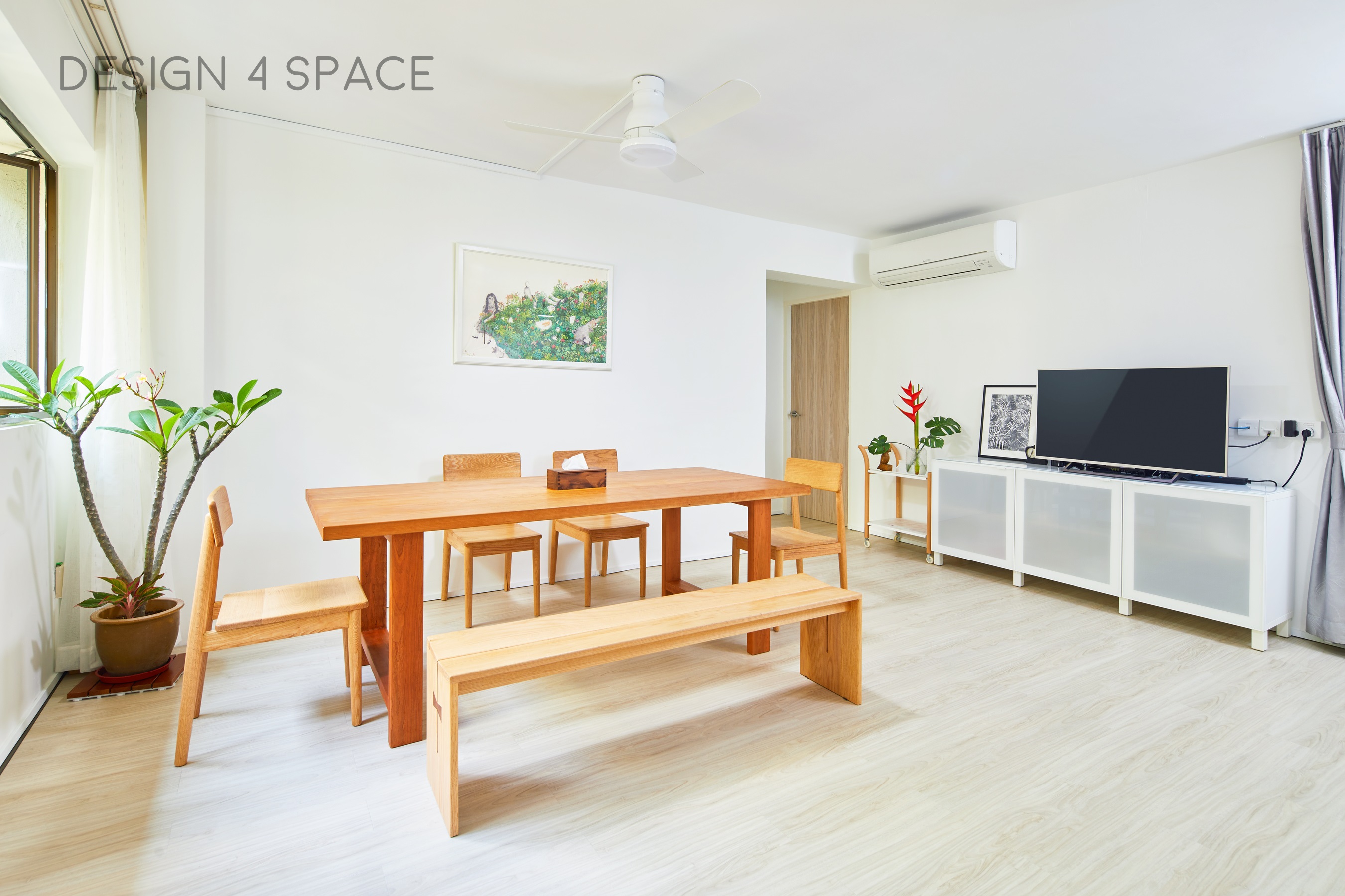 Minimalist, Modern, Scandinavian Design - Dining Room - HDB 4 Room - Design by Design 4 Space Pte Ltd
