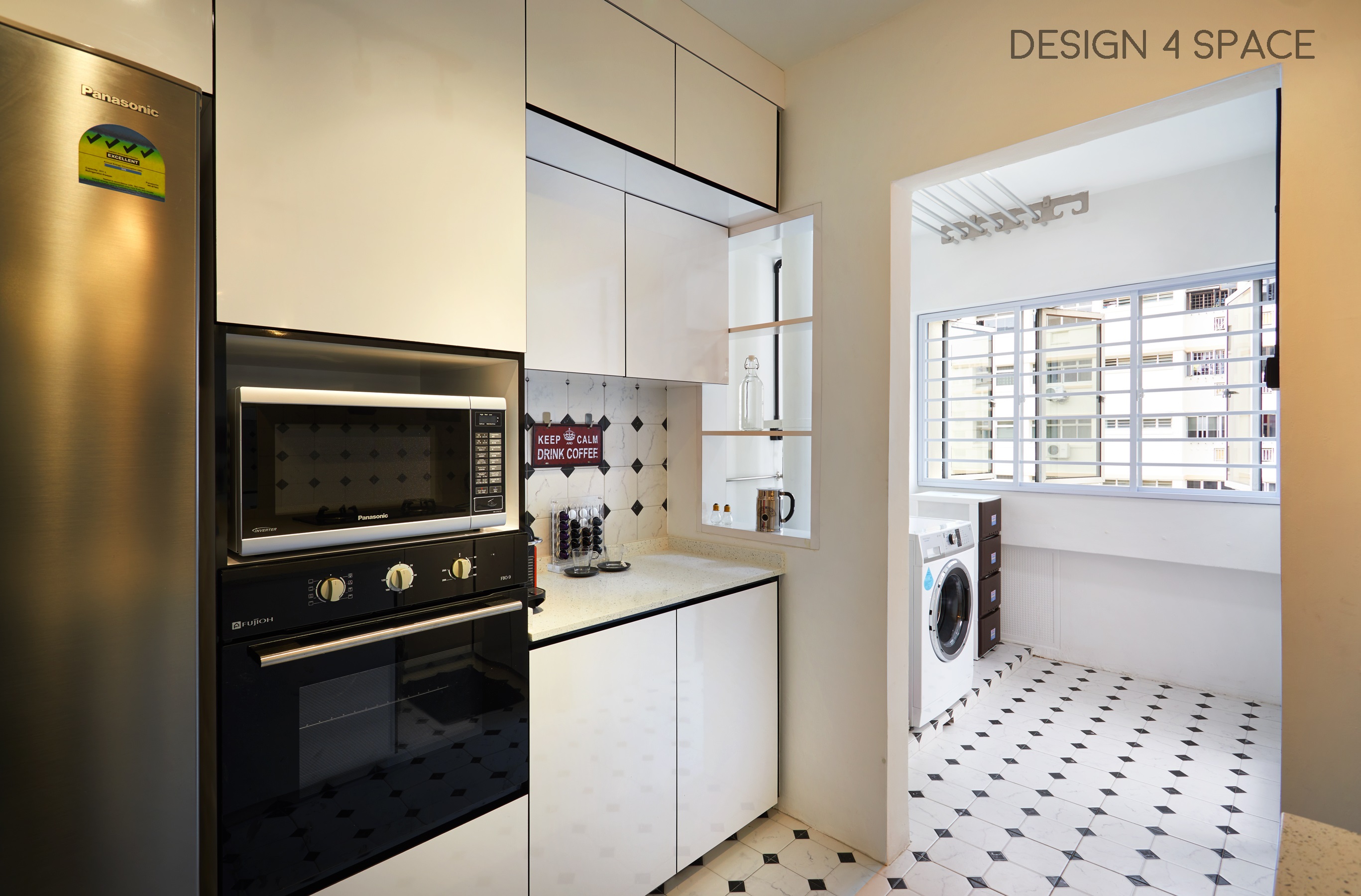 Industrial, Modern, Retro Design - Kitchen - HDB 4 Room - Design by Design 4 Space Pte Ltd