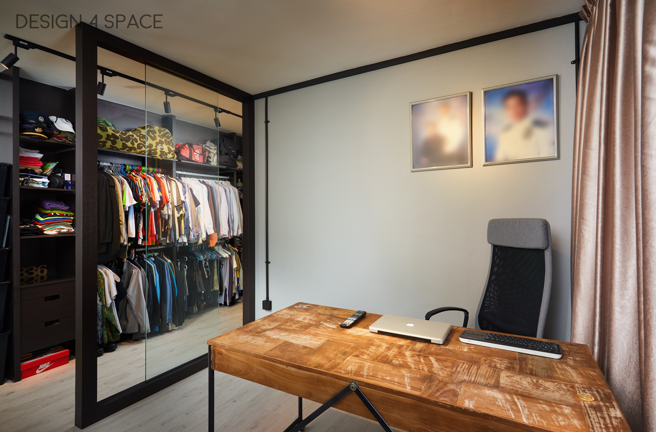 Industrial, Modern, Retro Design - Study Room - HDB 4 Room - Design by Design 4 Space Pte Ltd