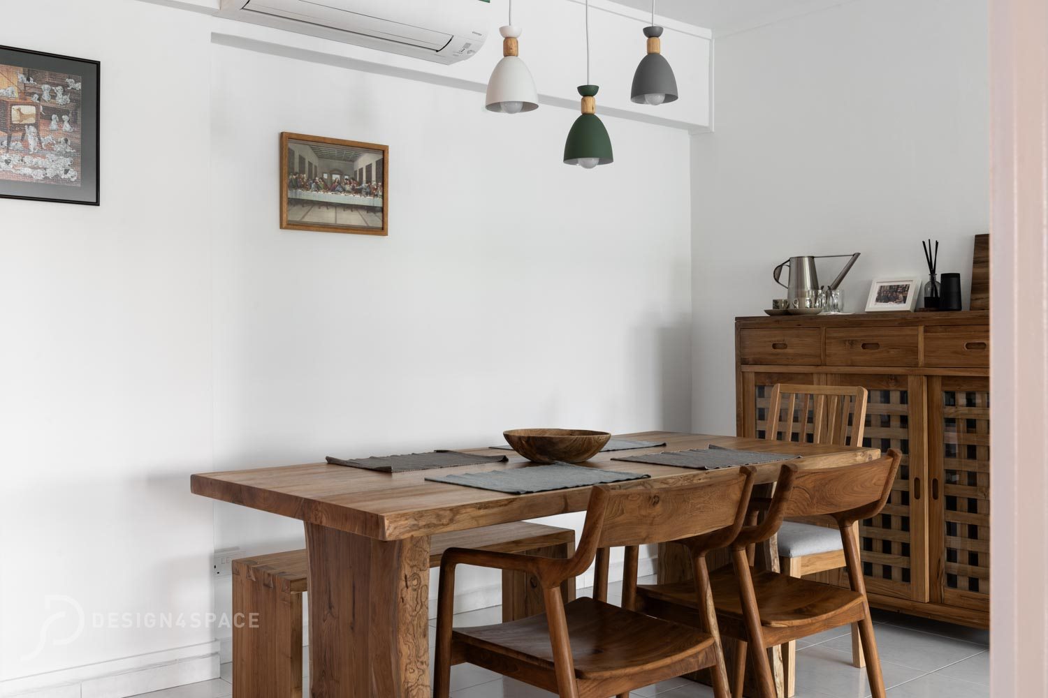 Minimalist, Modern, Retro Design - Dining Room - HDB 4 Room - Design by Design 4 Space Pte Ltd