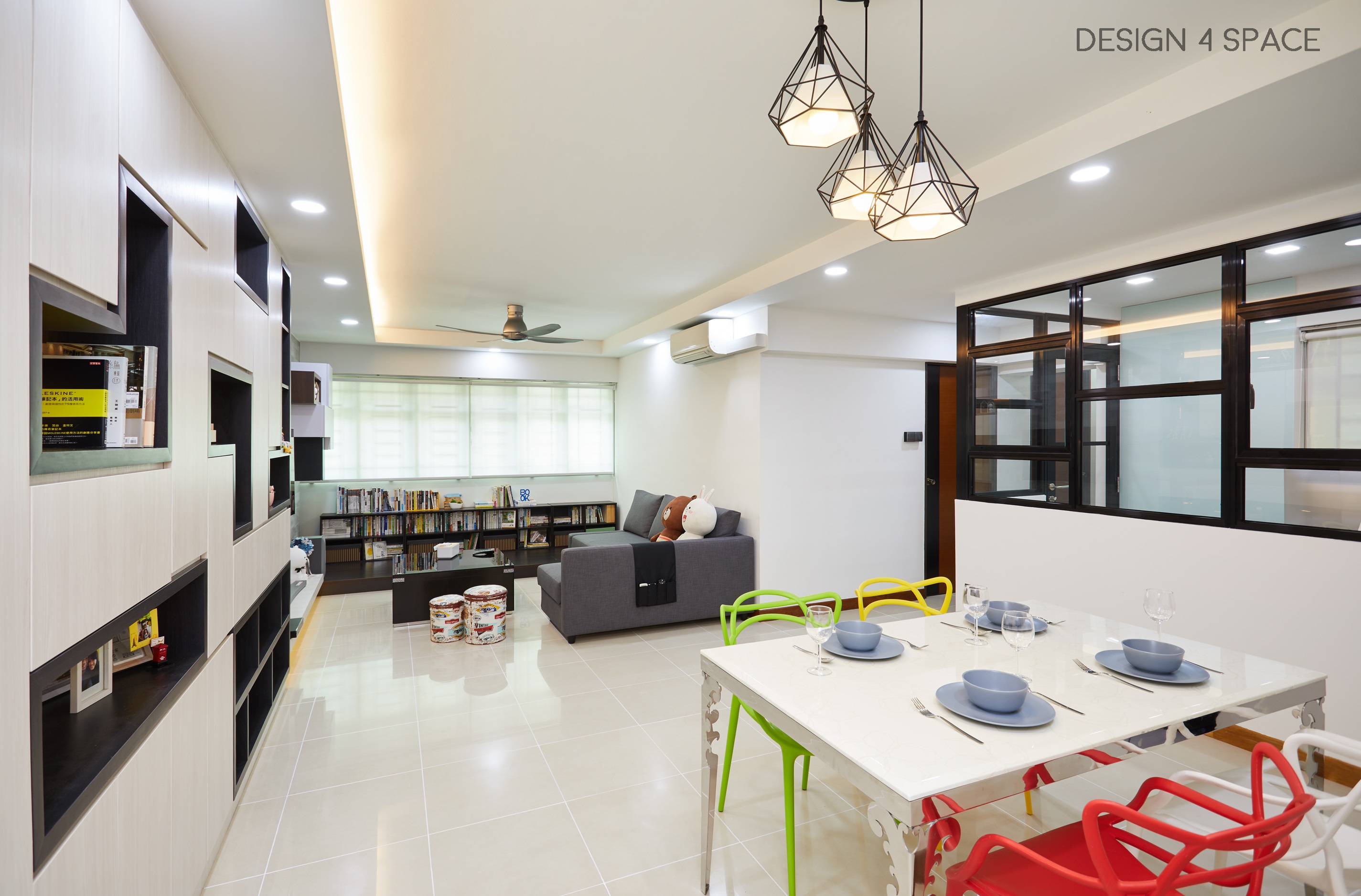 Contemporary, Modern Design - Living Room - HDB 4 Room - Design by Design 4 Space Pte Ltd