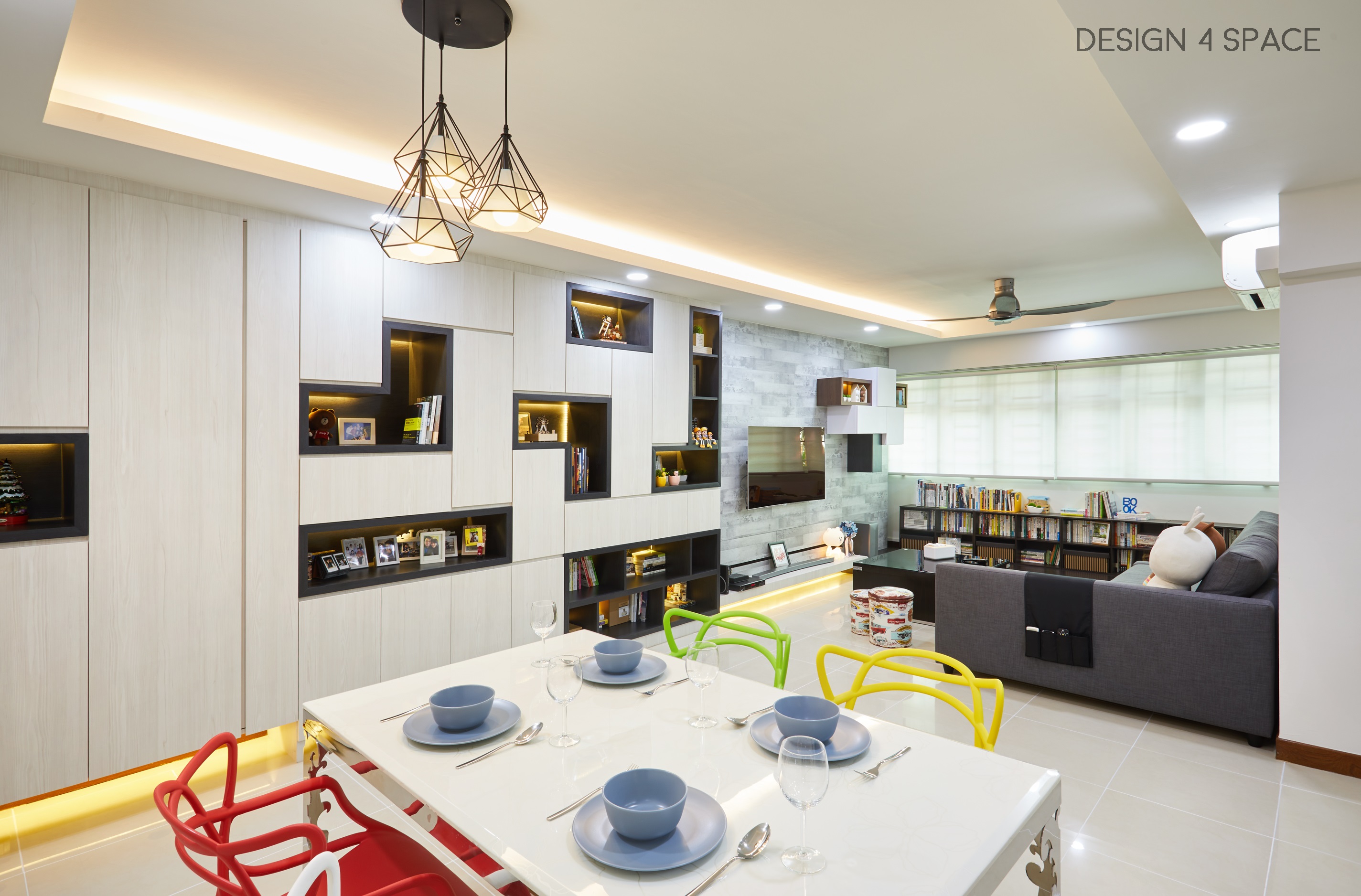 Contemporary, Modern Design - Dining Room - HDB 4 Room - Design by Design 4 Space Pte Ltd