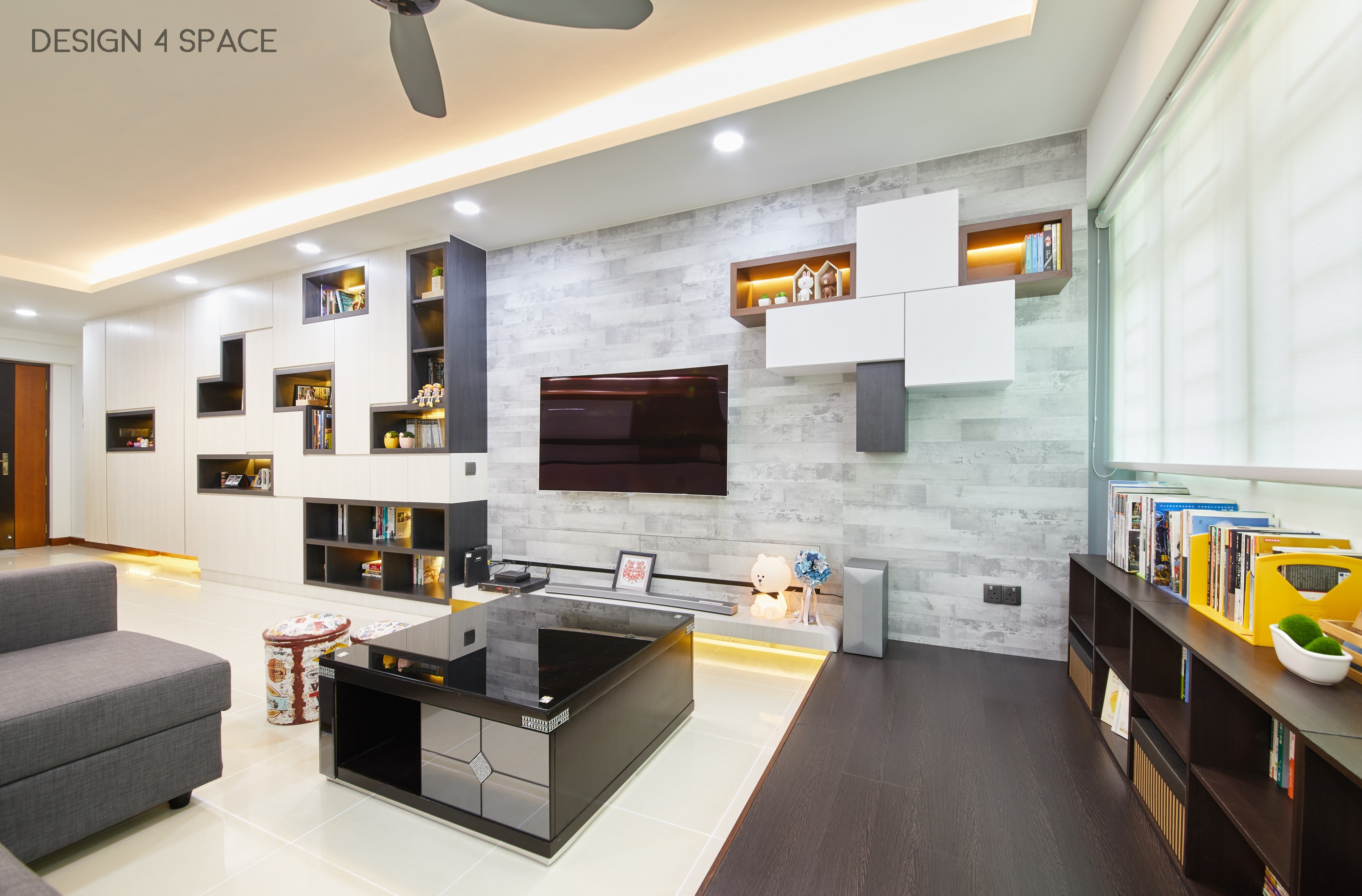 Contemporary, Modern Design - Living Room - HDB 4 Room - Design by Design 4 Space Pte Ltd