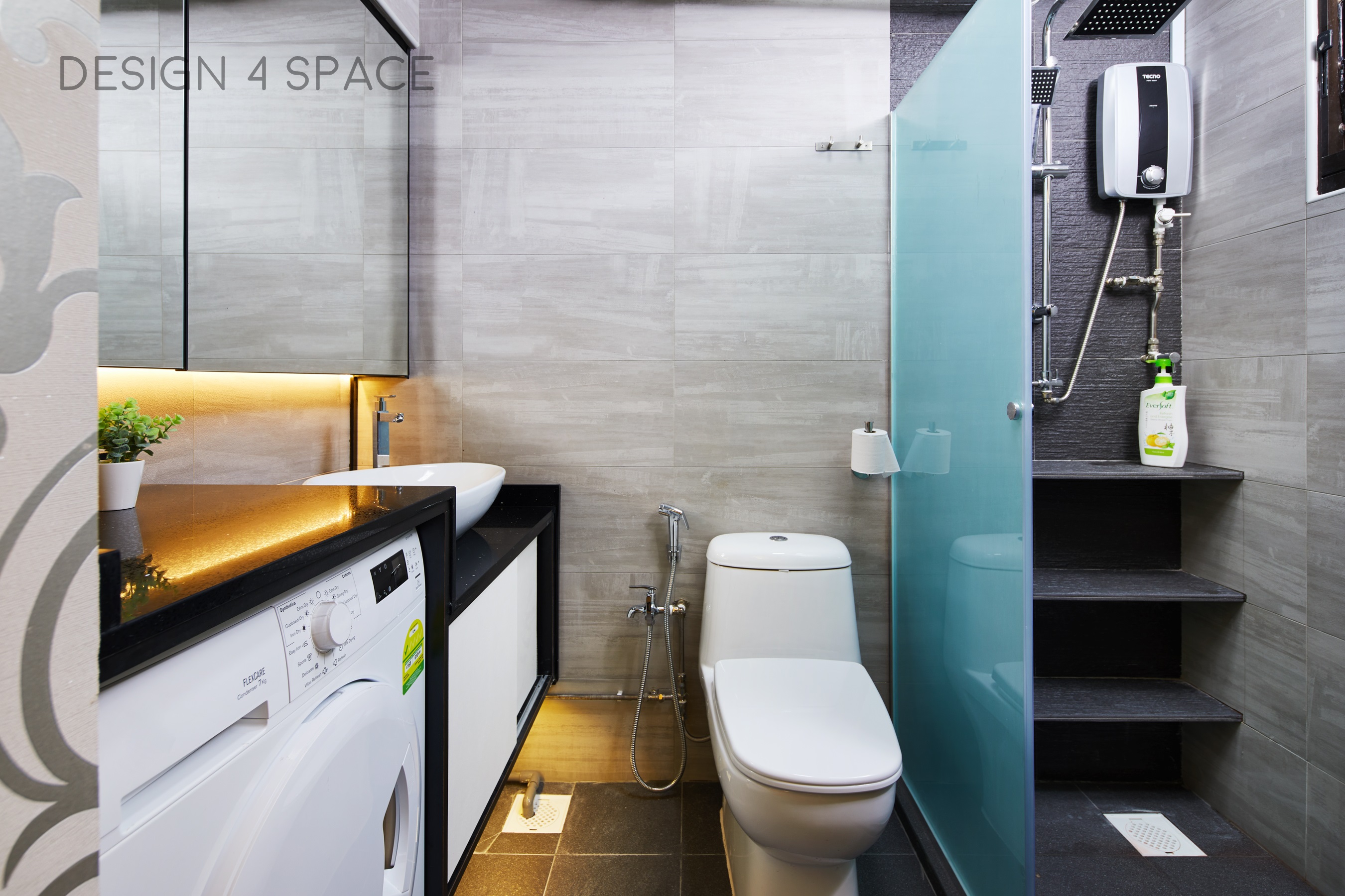 Contemporary, Eclectic, Modern Design - Bathroom - HDB 4 Room - Design by Design 4 Space Pte Ltd