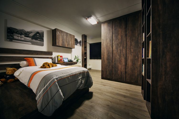 Country, Rustic Design - Bedroom - HDB 4 Room - Design by Design 4 Space Pte Ltd