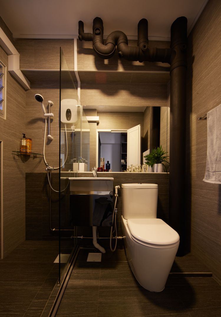 Country, Rustic Design - Bathroom - HDB 4 Room - Design by Design 4 Space Pte Ltd