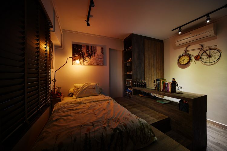 Country, Rustic Design - Bedroom - HDB 4 Room - Design by Design 4 Space Pte Ltd