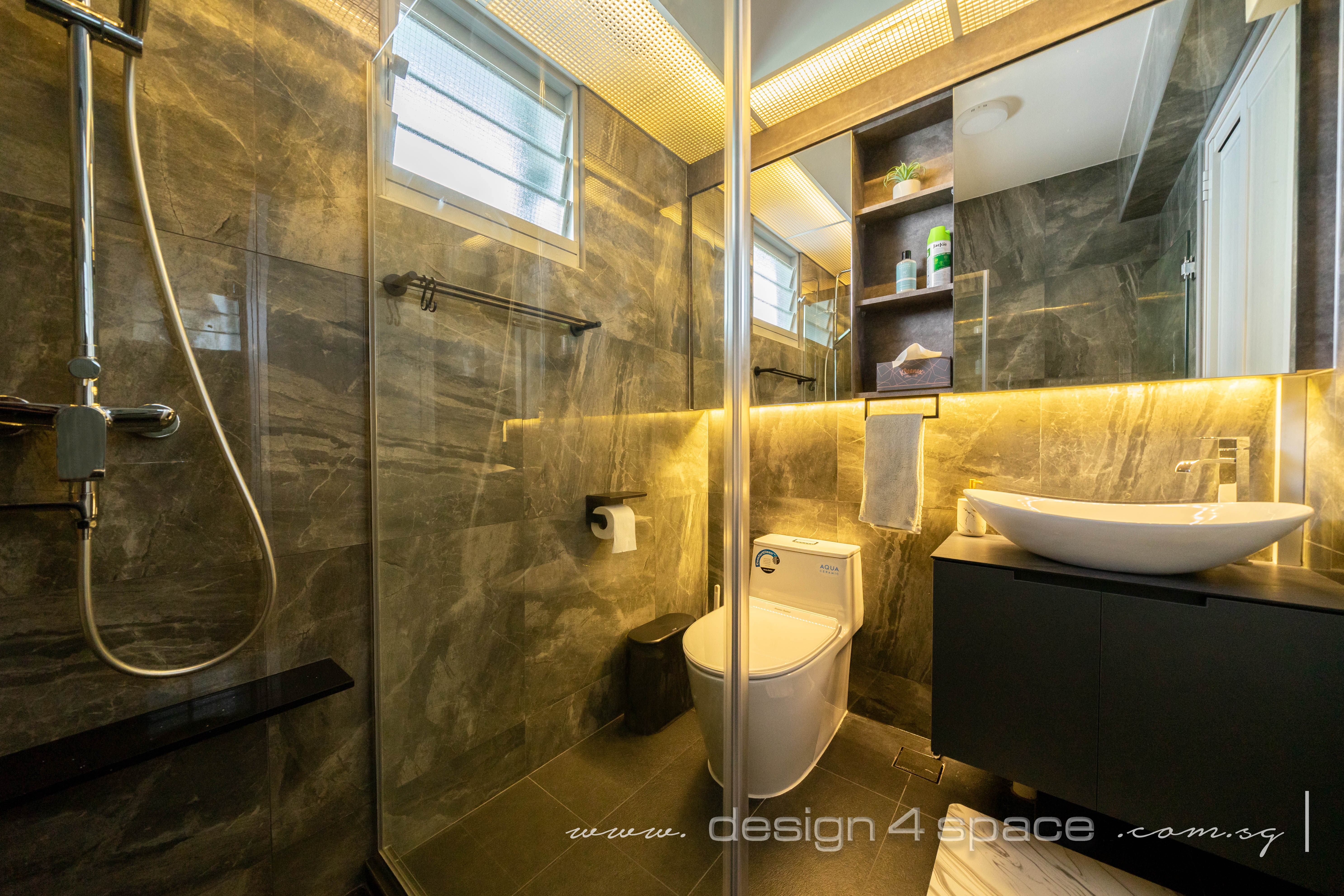 Modern Design - Bathroom - HDB 4 Room - Design by Design 4 Space Pte Ltd