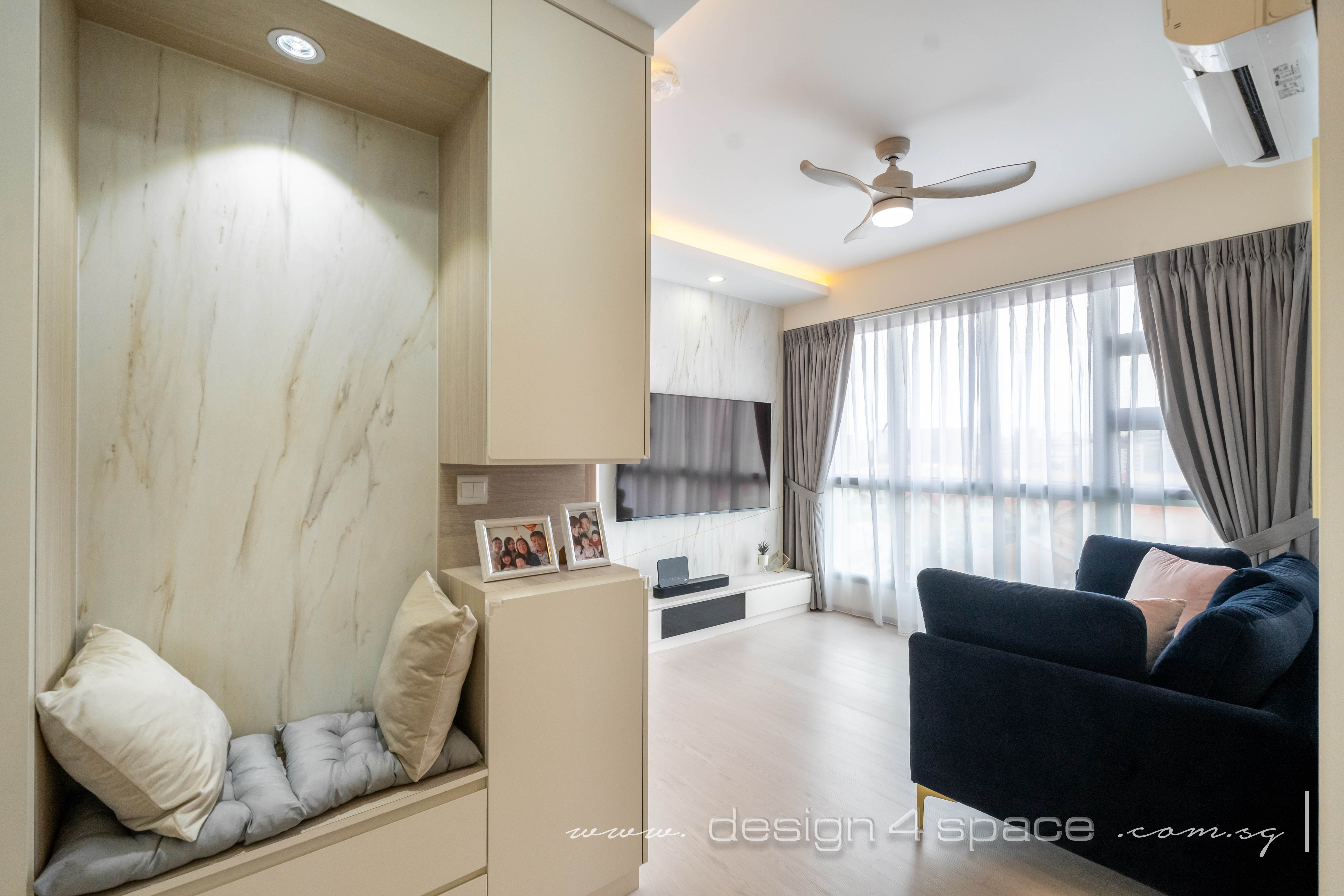 Modern Design - Living Room - HDB 4 Room - Design by Design 4 Space Pte Ltd