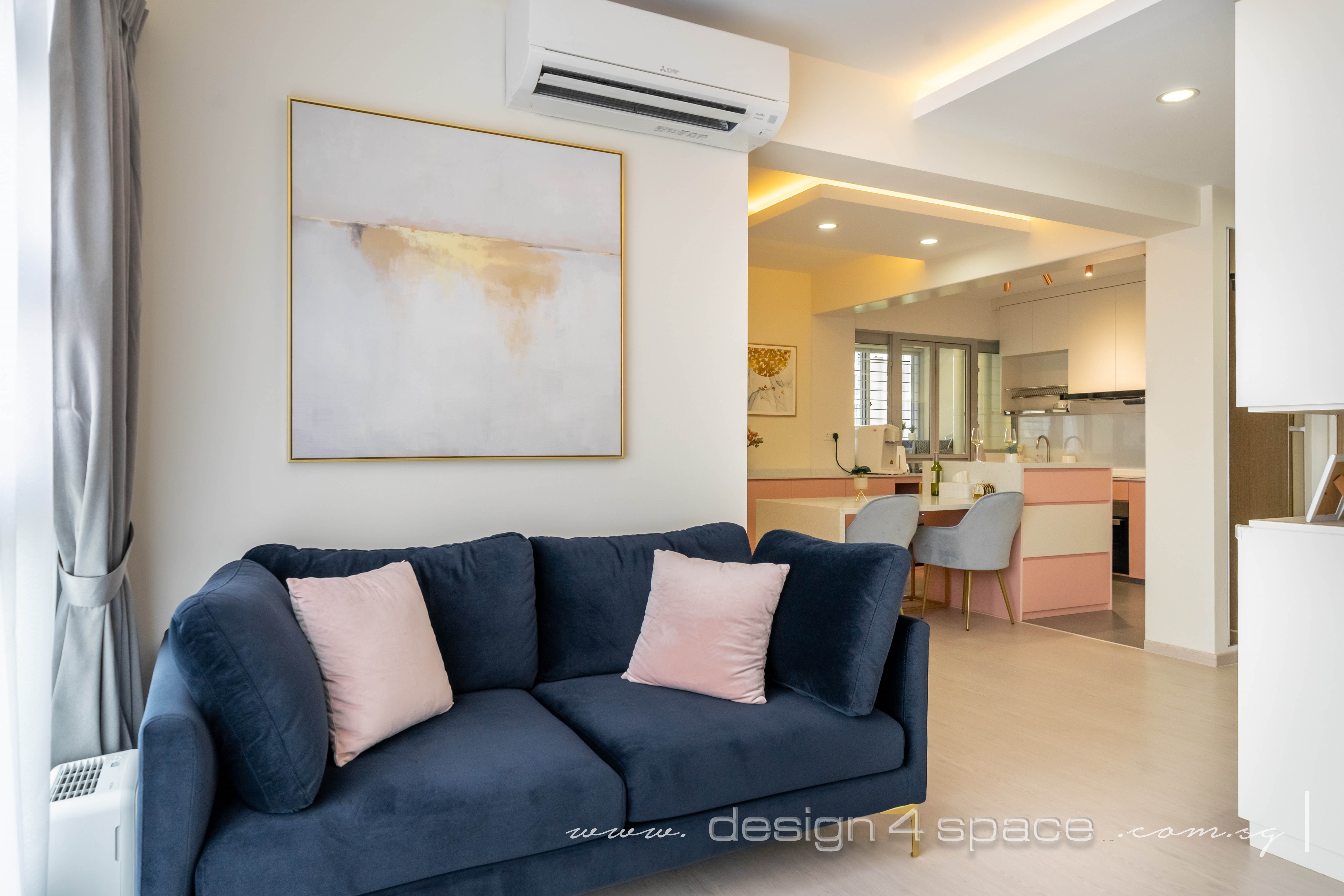 Modern Design - Living Room - HDB 4 Room - Design by Design 4 Space Pte Ltd