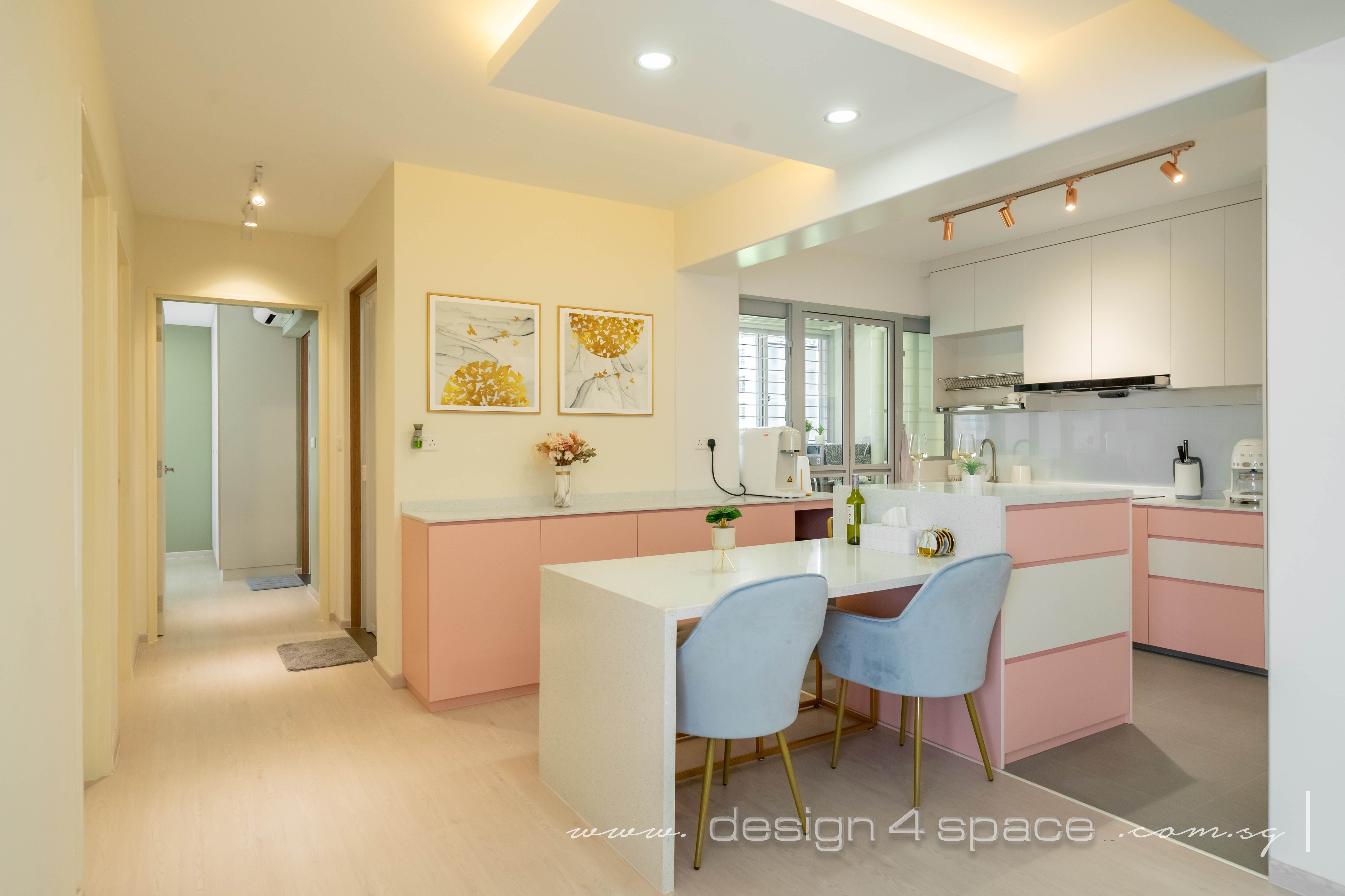 Modern Design - Kitchen - HDB 4 Room - Design by Design 4 Space Pte Ltd