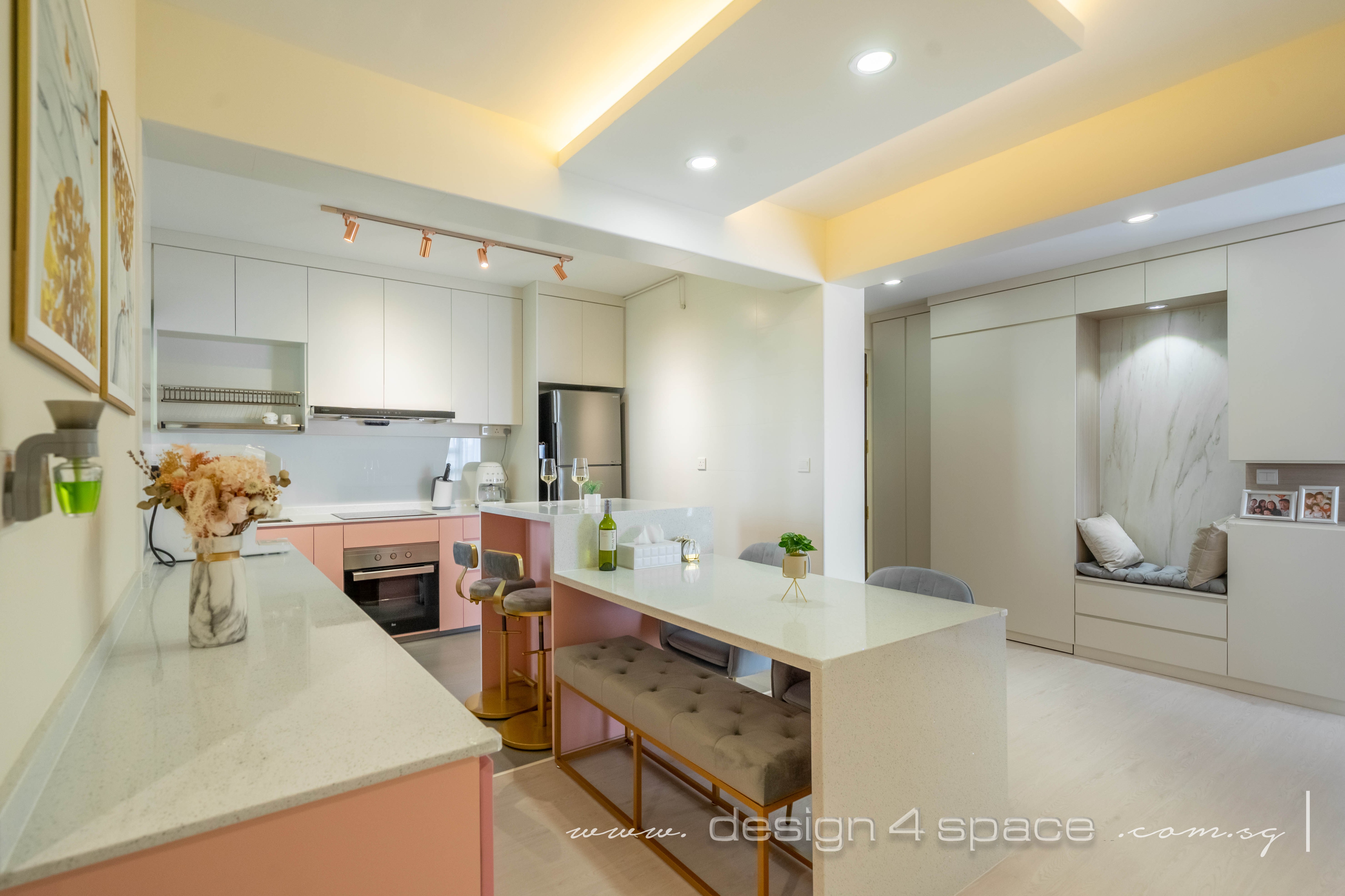 Modern Design - Kitchen - HDB 4 Room - Design by Design 4 Space Pte Ltd