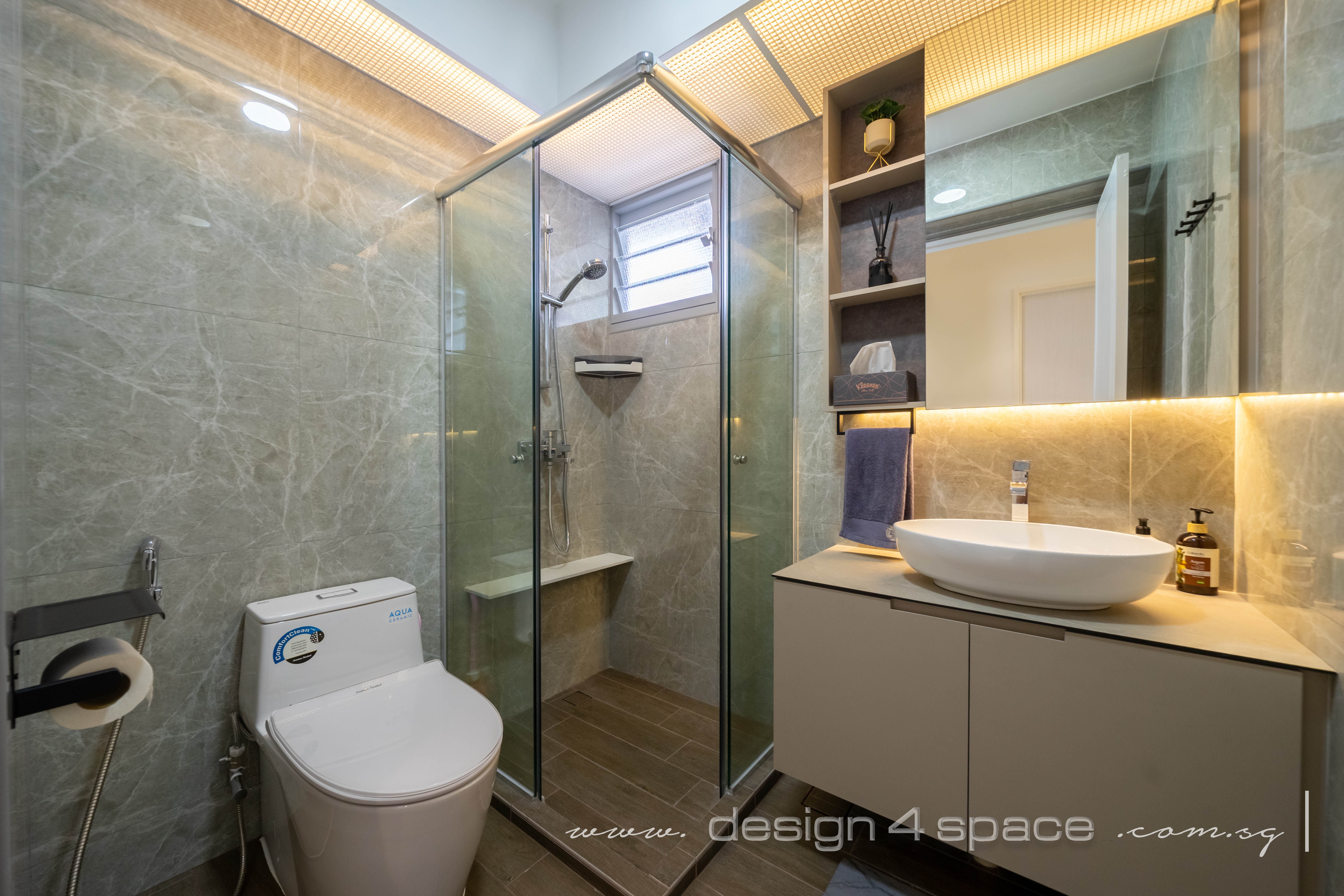 Modern Design - Bathroom - HDB 4 Room - Design by Design 4 Space Pte Ltd