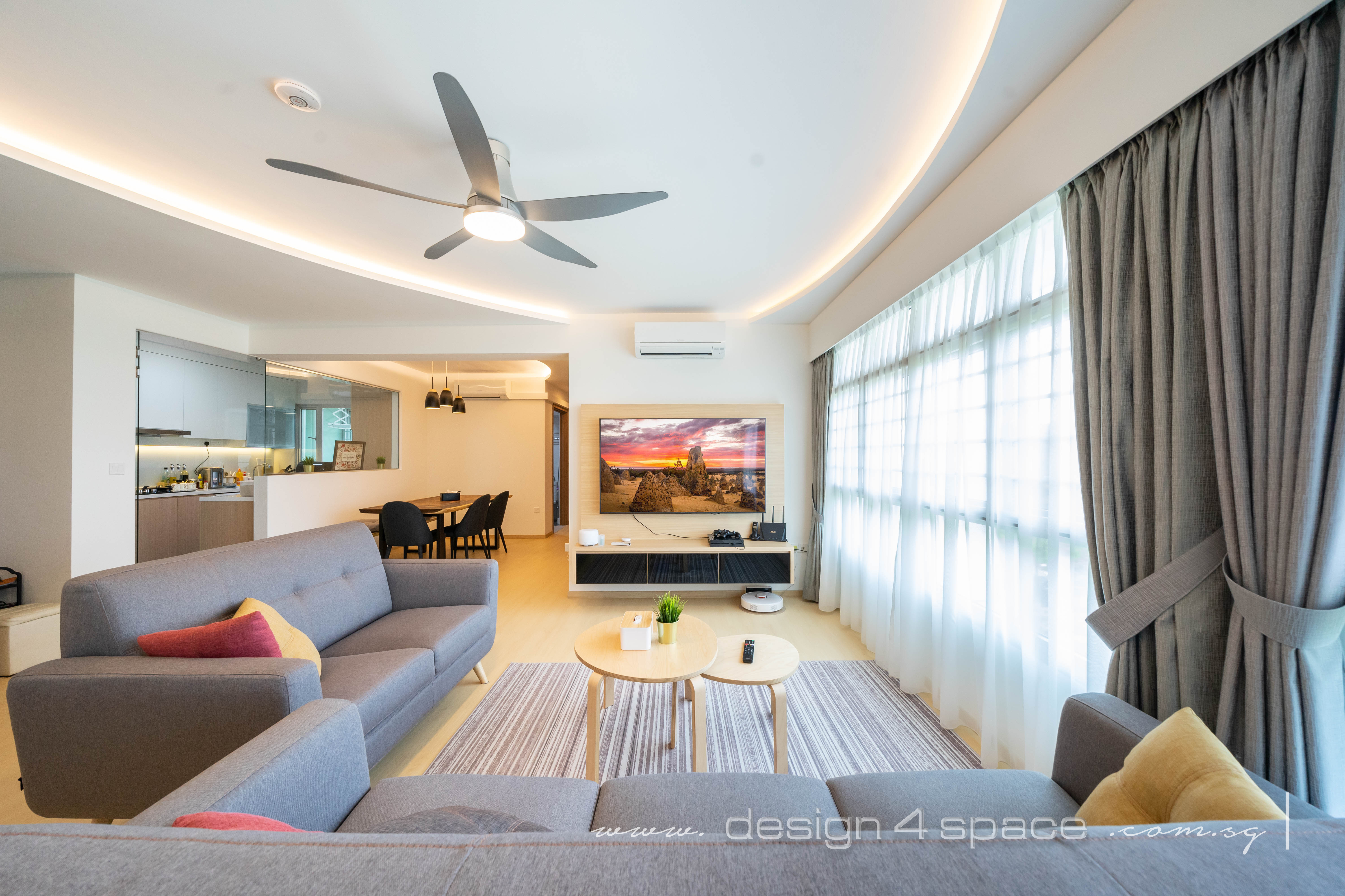 Contemporary, Modern Design - Living Room - HDB 5 Room - Design by Design 4 Space Pte Ltd