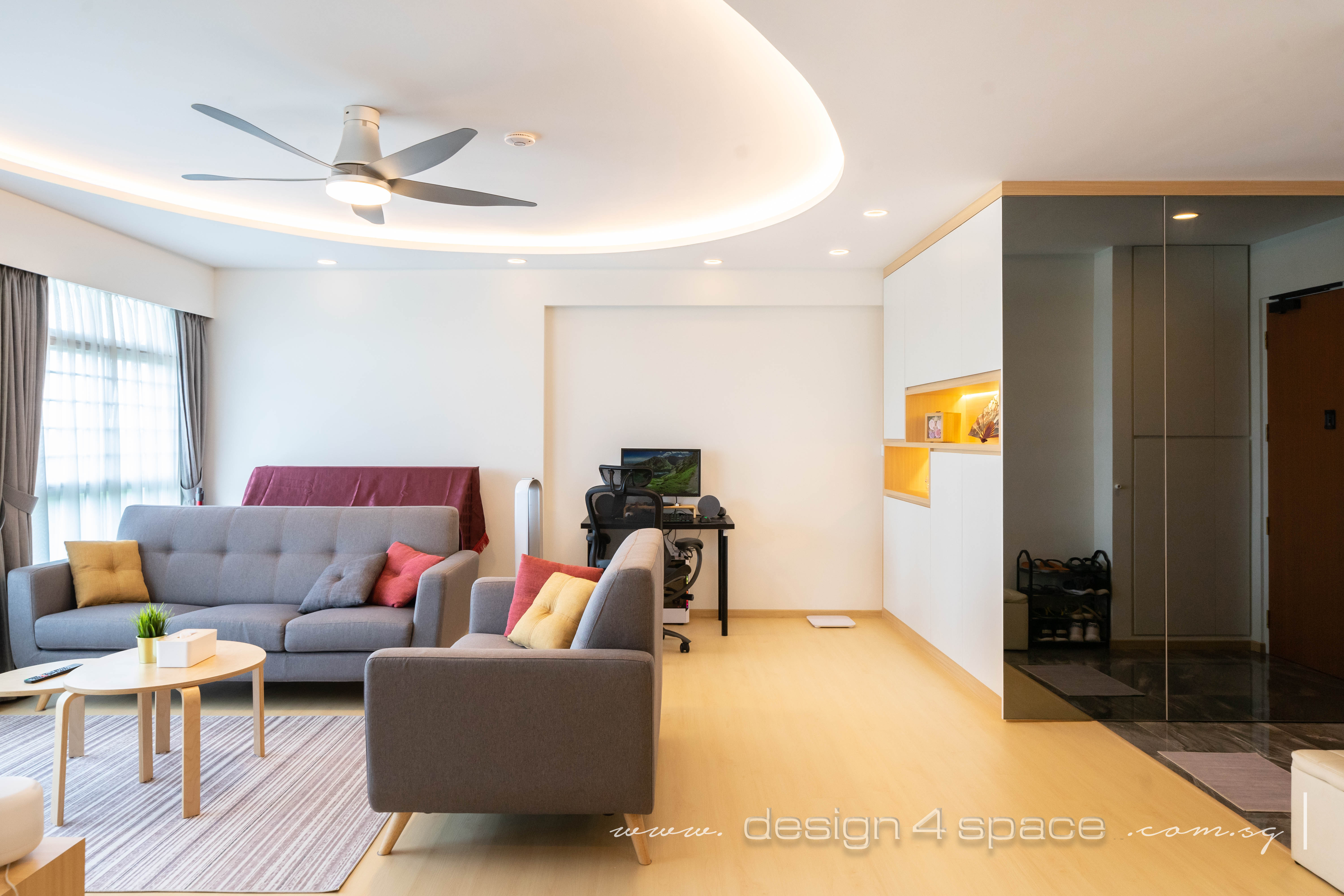 Contemporary, Modern Design - Living Room - HDB 5 Room - Design by Design 4 Space Pte Ltd