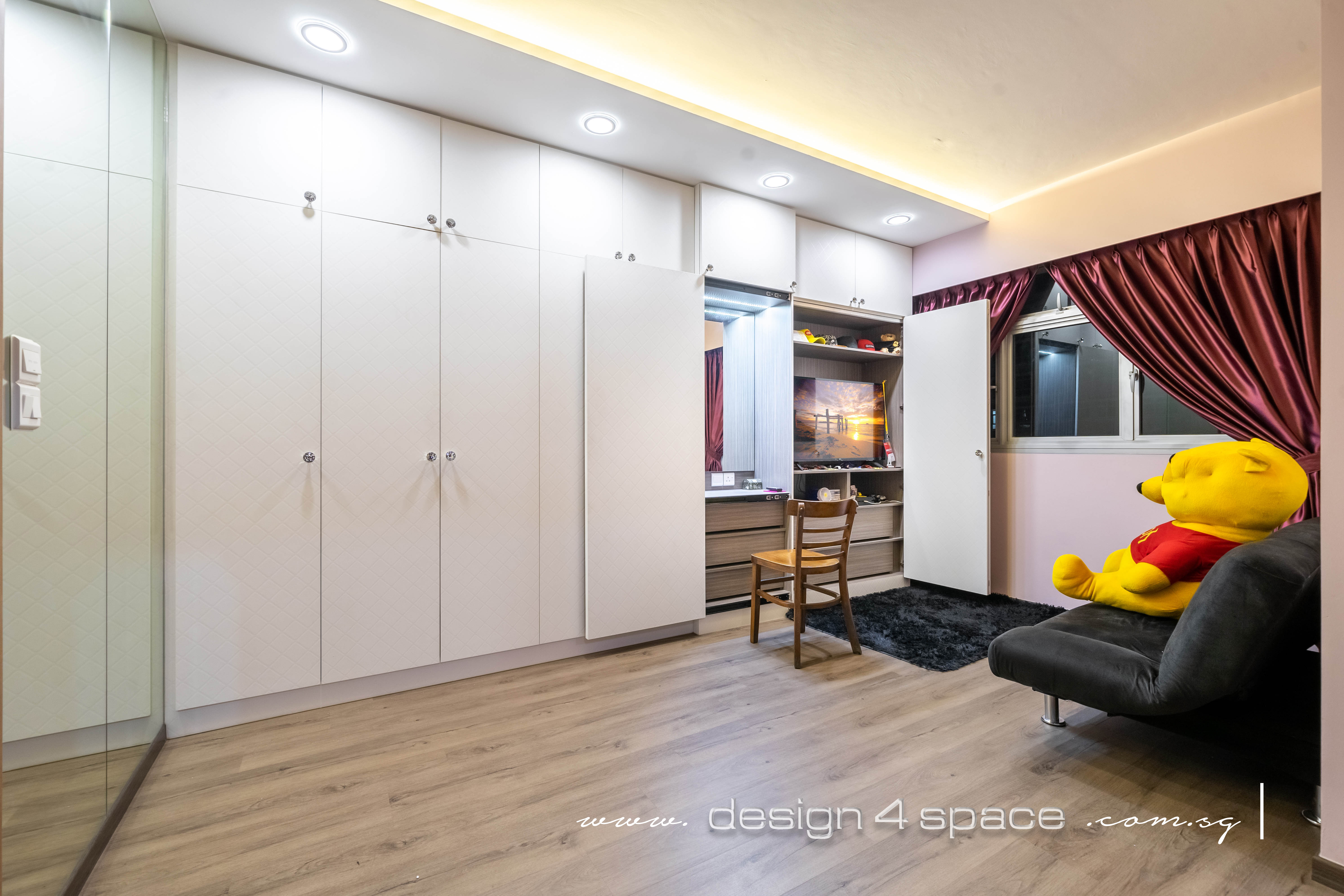 Contemporary, Modern Design - Bedroom - HDB 5 Room - Design by Design 4 Space Pte Ltd