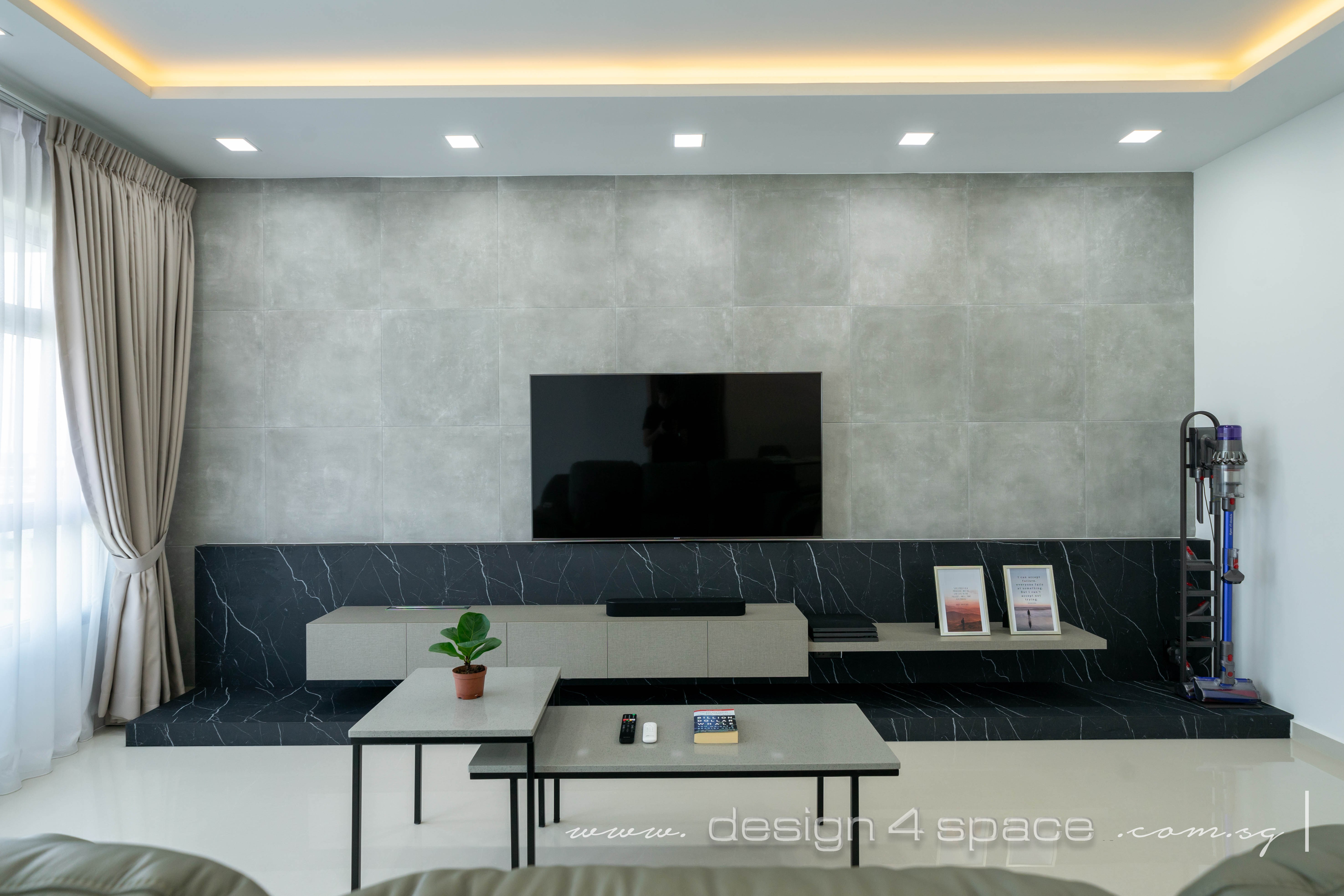 Contemporary Design - Living Room - HDB 5 Room - Design by Design 4 Space Pte Ltd