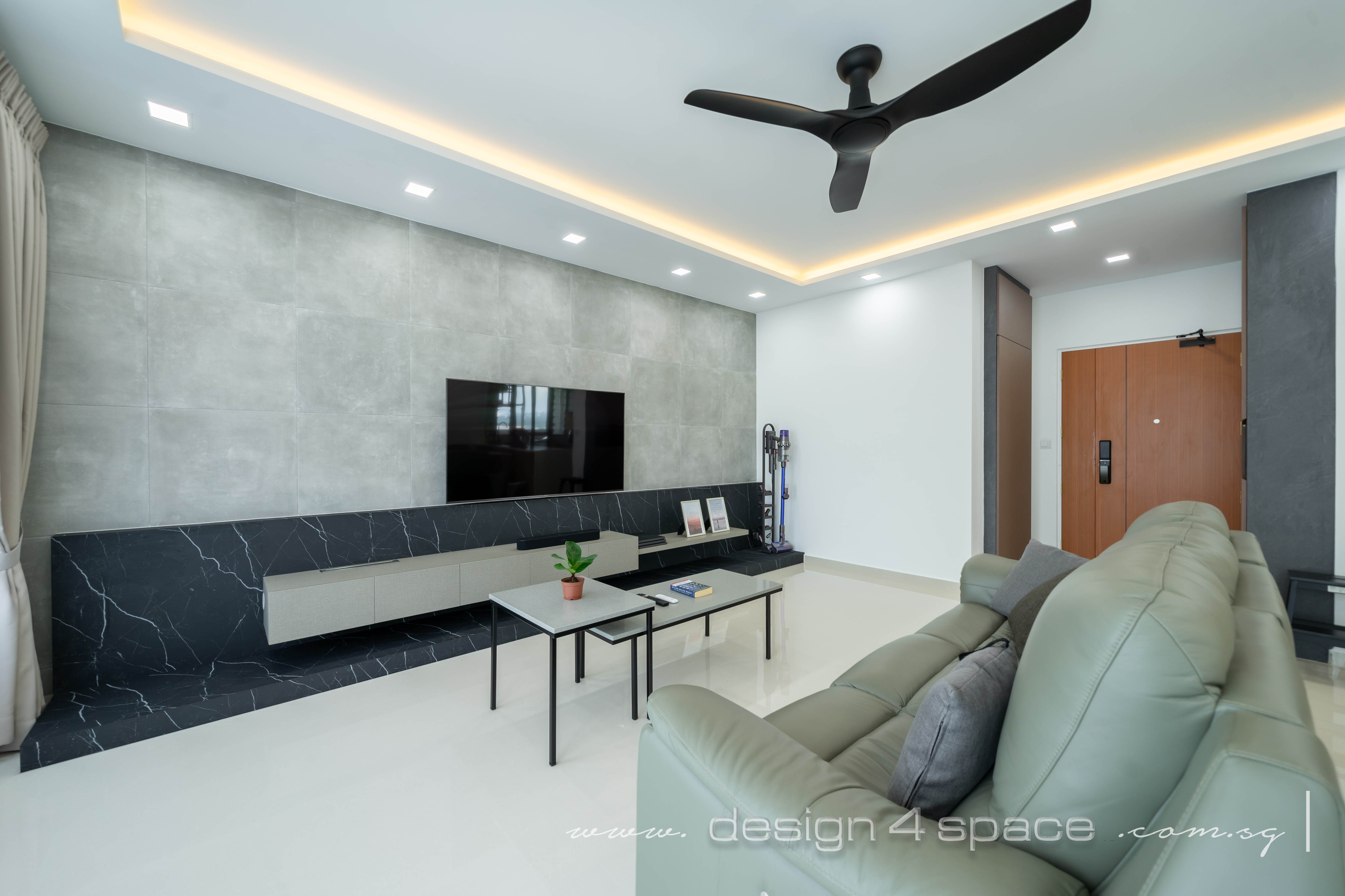 Contemporary Design - Living Room - HDB 5 Room - Design by Design 4 Space Pte Ltd