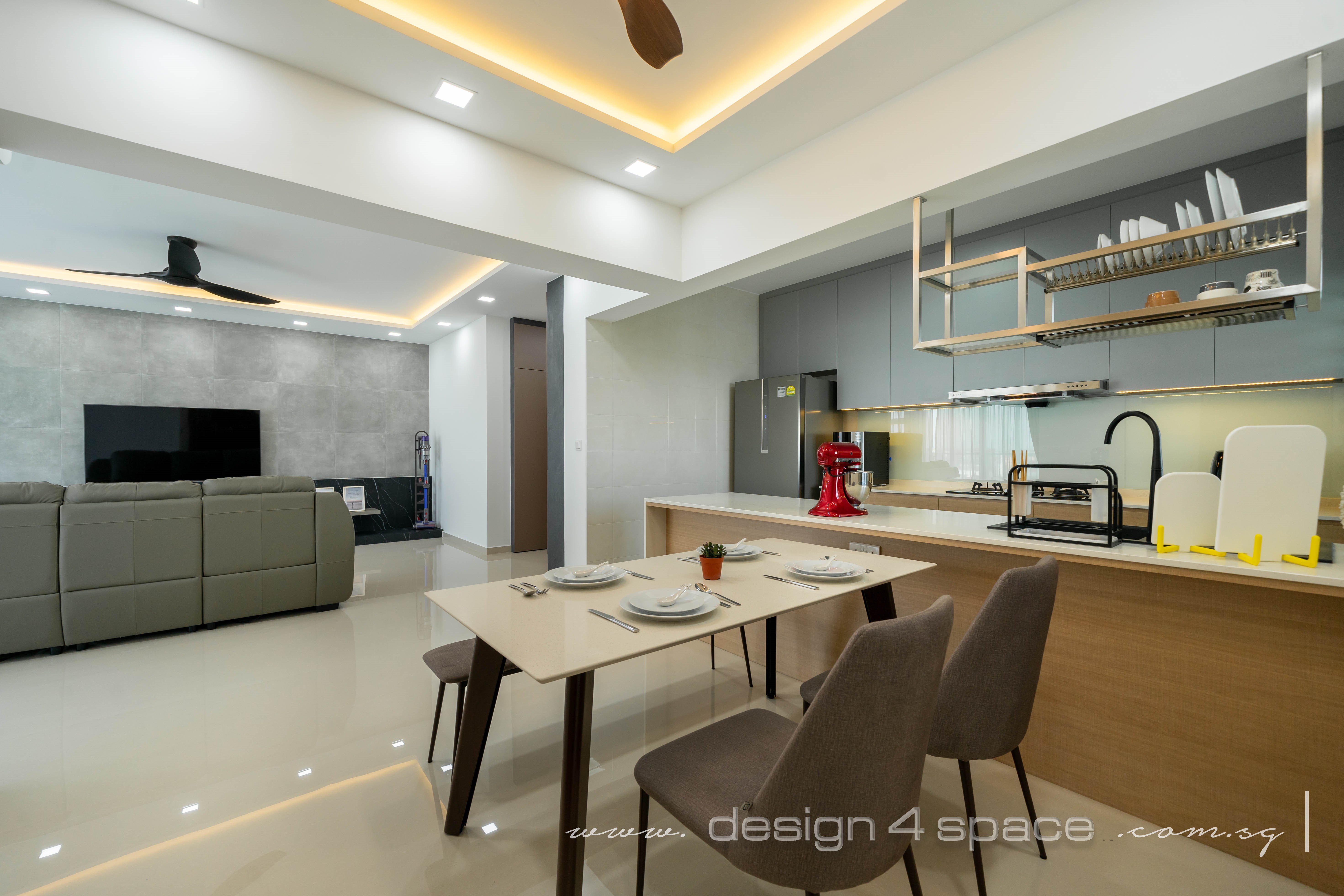 Contemporary Design - Dining Room - HDB 5 Room - Design by Design 4 Space Pte Ltd